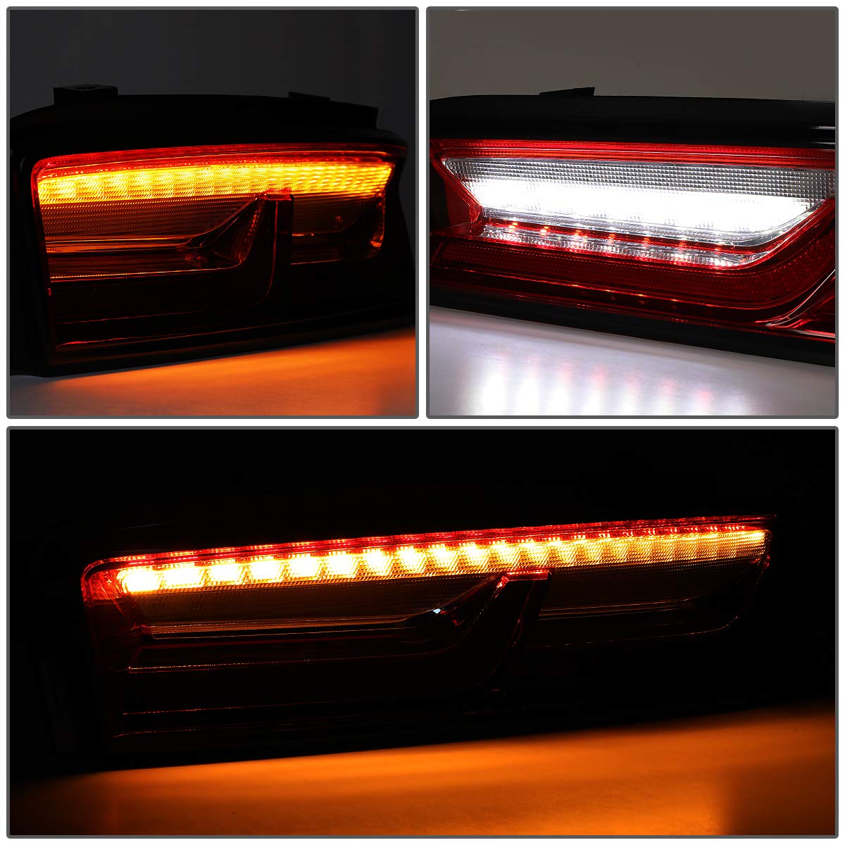 DNA MOTORING TL-LED-3D-CC16-RD LED 3D Tail Light Assembly for 2016-2018 Chevy Camaro - Driver & Passenger Side Replacement - Enhanced Visibility & Style for Night Driving & Car Customization