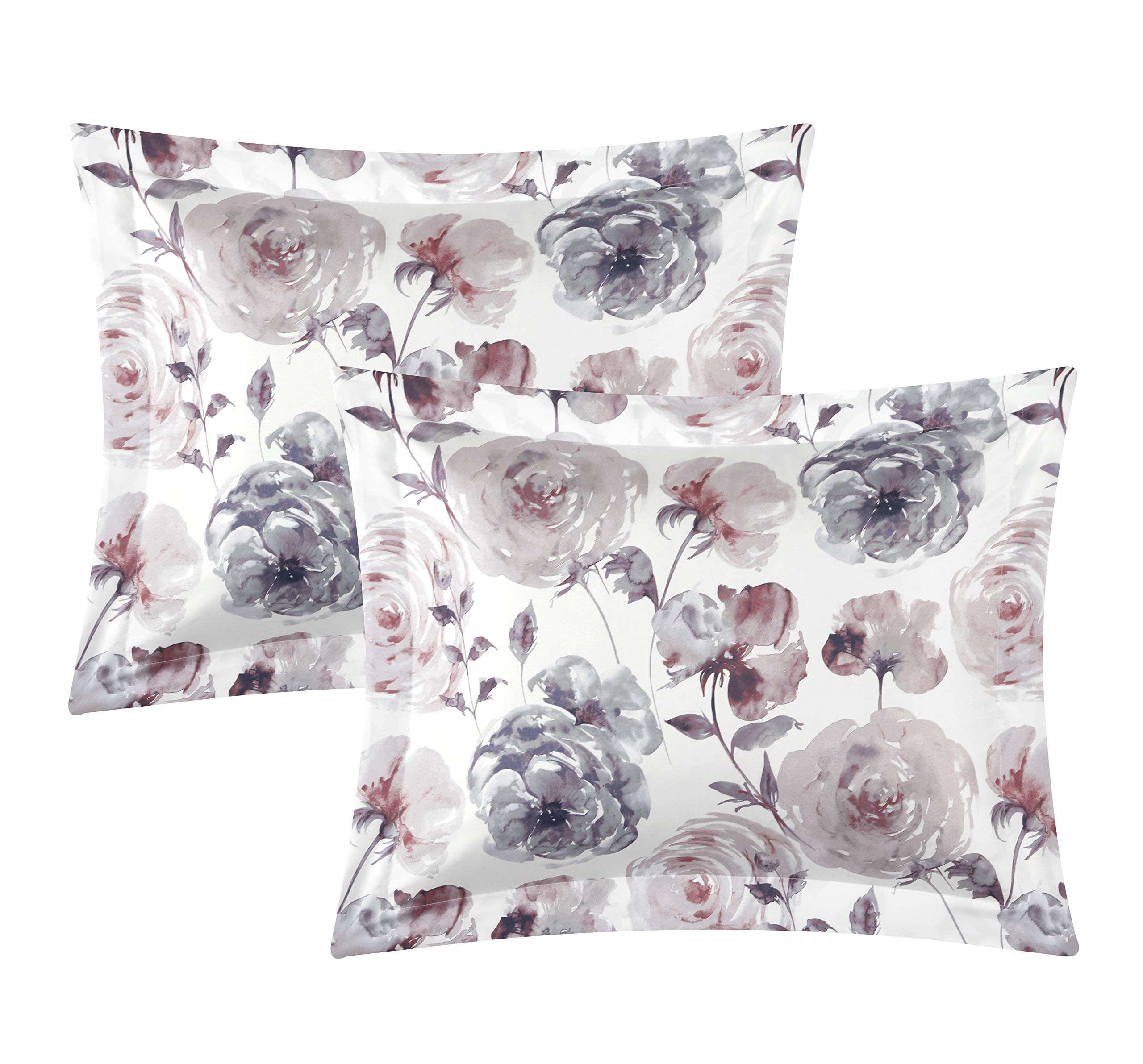 ParkLane Blossom Floral 11-Piece Reversible King Size Bed in a Bag Set - Rose Pattern | Complete Bedding Ensemble for Master Bedrooms, Guest Rooms & Cozy Retreats