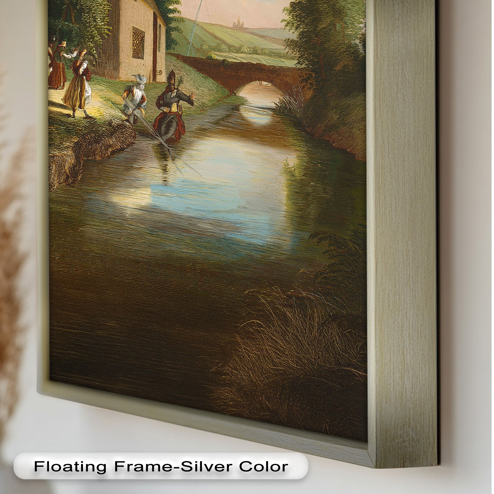 Romantic English Countryside Historic Oil Painting - A Day by the River - Perfect for Home Decor, Living Room Wall Art & Gift Ideas