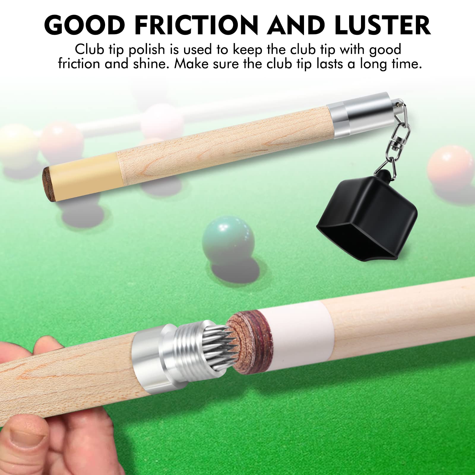 2 in 1 Portable Pick Pocket Chalk Cover & Tip Pricker Prep Tool - Billiard Cue Snooker Accessory, Pool Stick Chalk Holder (3 Models Available) for Professional & Home Game Use