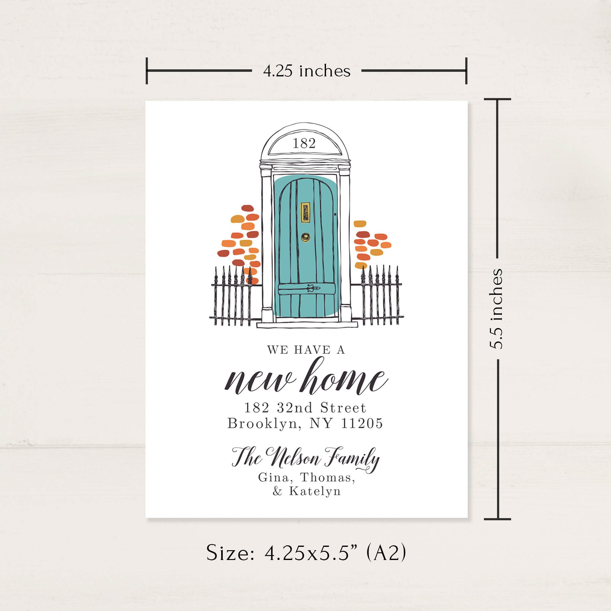 Custom Moving Announcement Cards - Personalized New Address Cards with Door Number, 4.25x5.5 Flat Moving Notices with Envelopes | Perfect for Housewarming, Relocation & Change of Address Announcements