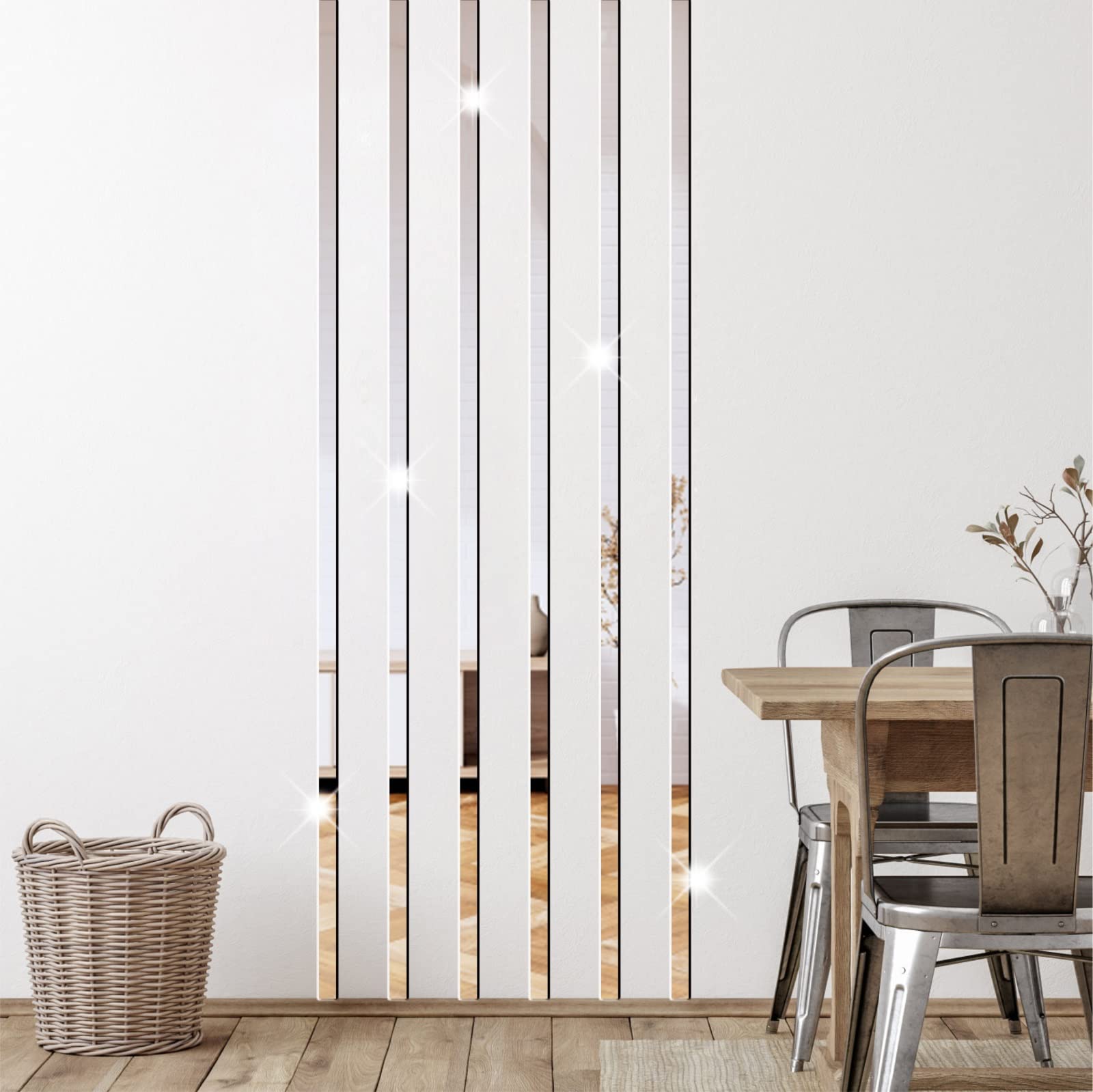 3D Striped Acrylic Mirror Wall Stickers - Peel & Stick Removable Geometric Mirror Decals for Living Room, Bedroom, Bathroom & Office Decor | Modern Wall Art for Home & Commercial Spaces