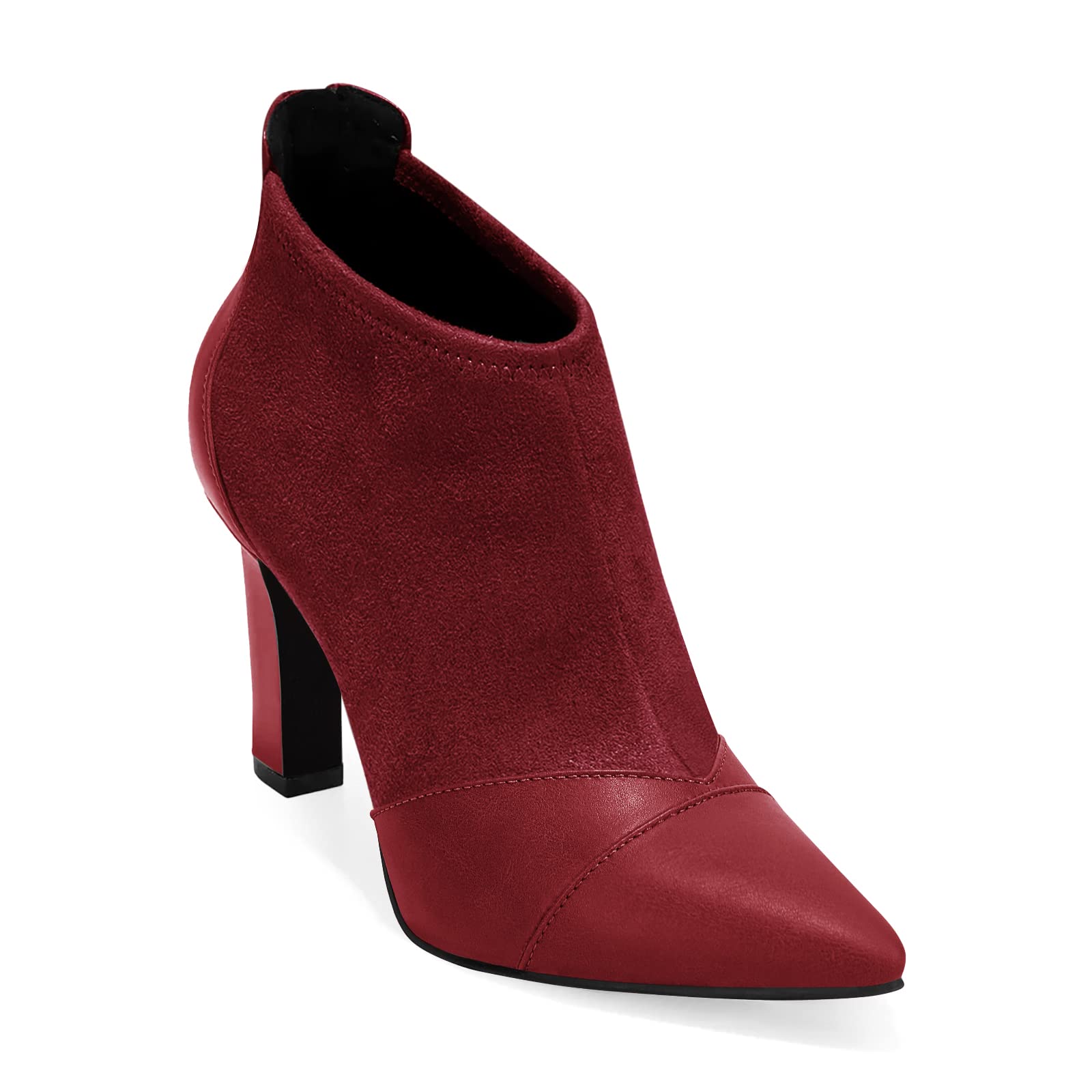 Women's Chunky Heel Ankle Boots - Pointed Toe Dress Booties for Fall & Winter Fashion | Stylish High Heels for Office, Party & Night Out