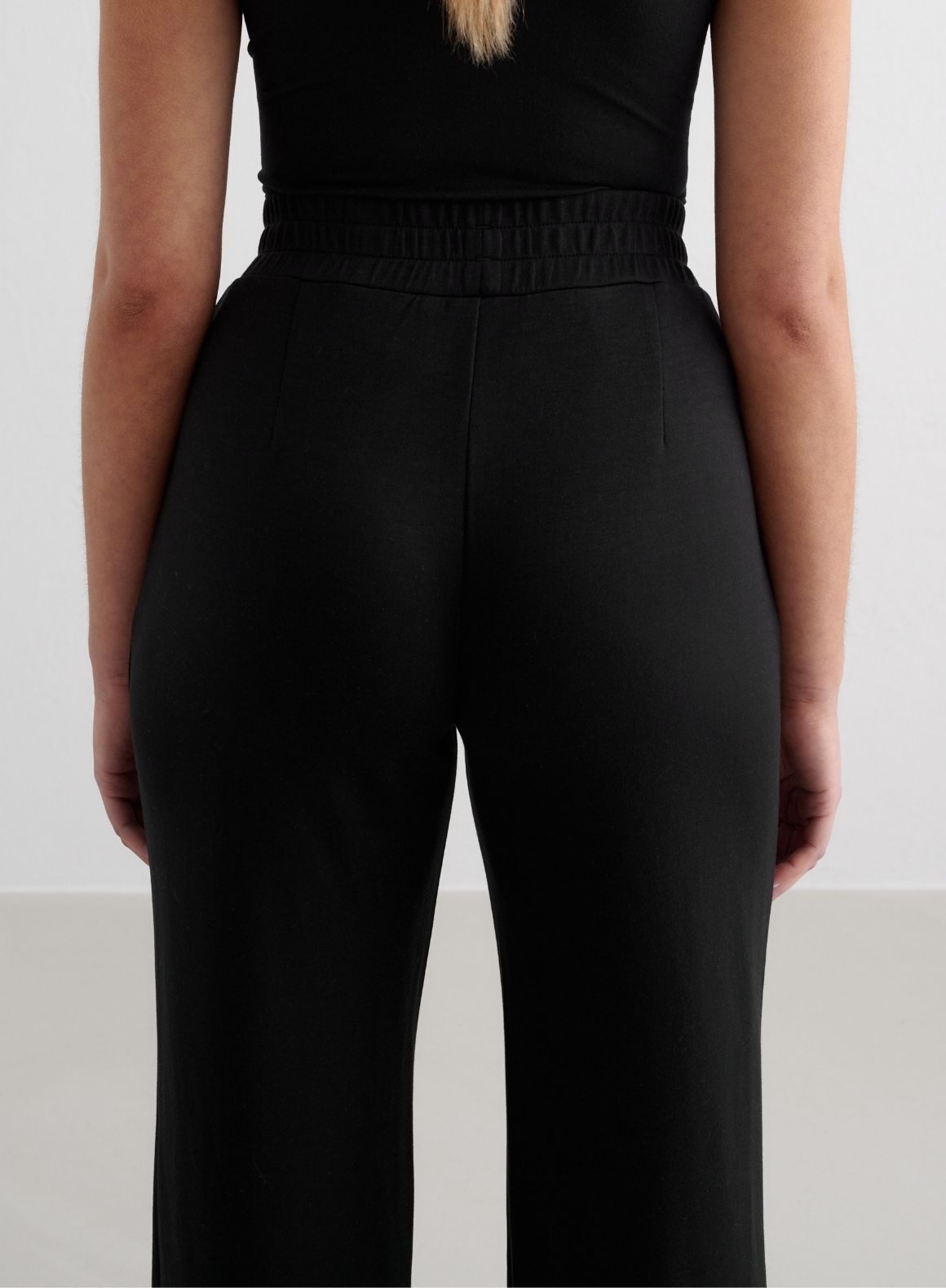 Black Comfy Modal Wide Leg Pants for Women - Soft Stretchy Lounge Pants for Yoga, Travel & Relaxation at Home