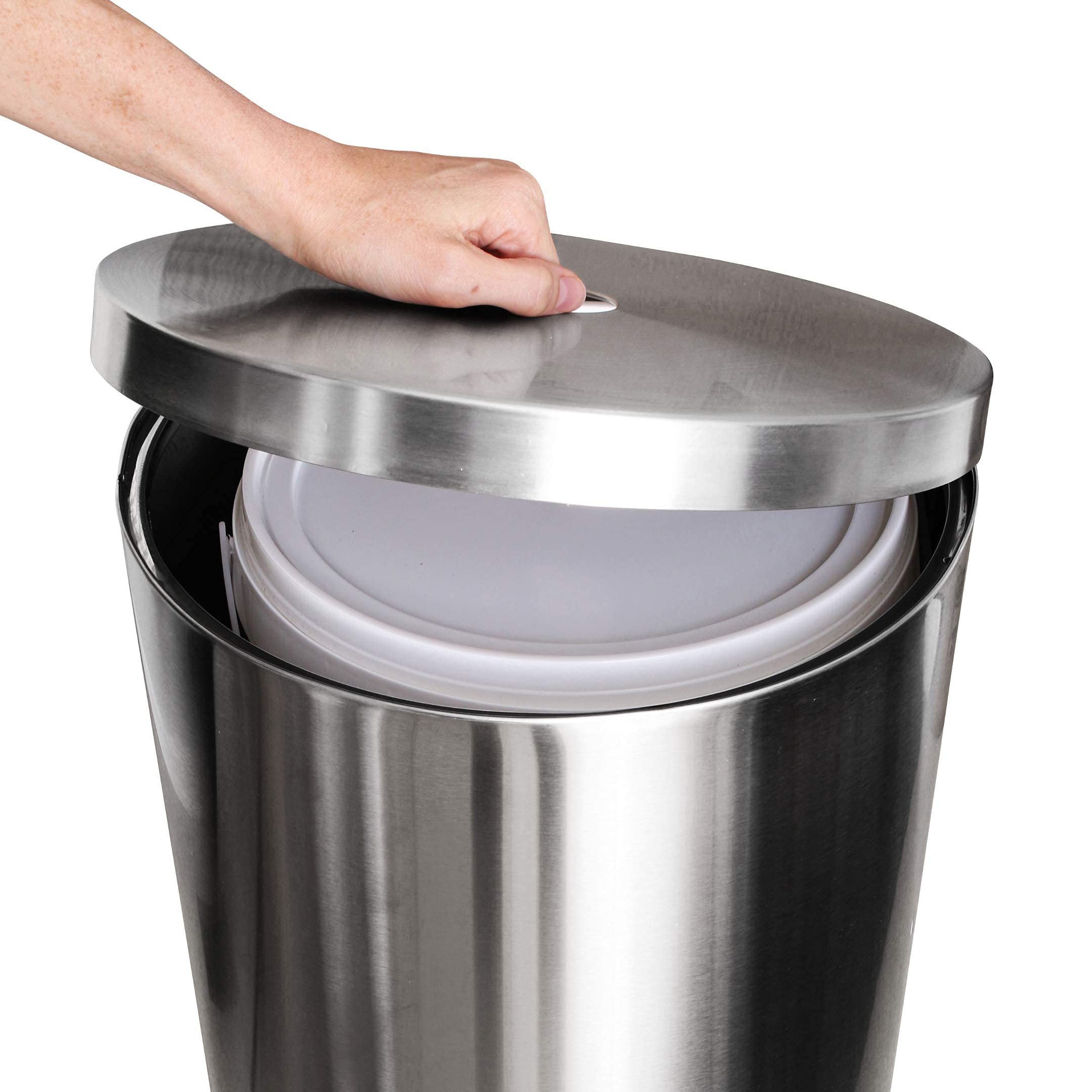 Stainless Steel Floor Stand Wipe Dispenser with Built-in Trash Can - Sanitizing & Disinfecting Wipe Refill Roll Holder - Heavy Duty Commercial Use for Gyms, Schools, Offices, Hospitals & Public Facilities - Ideal for Hygiene Maintenance & High-Traffic Areas