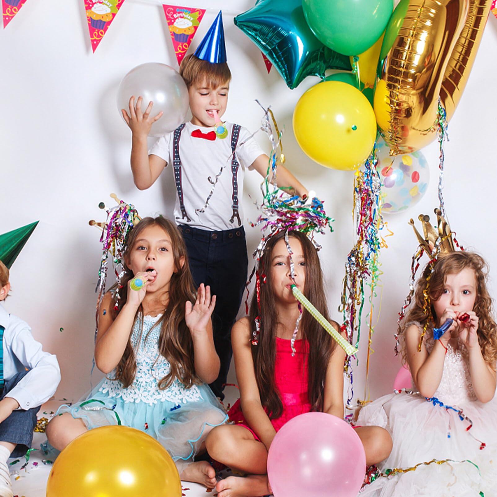 20 Pcs Floating Blow Balls Game Set - Fun Blowing Ball Toys for Kids, Balance Blowing Game with Whistles - Classic Childhood Party Favors & Goodie Bag Stuffers - Perfect for Birthday Parties, Outdoor Play & Family Game Night
