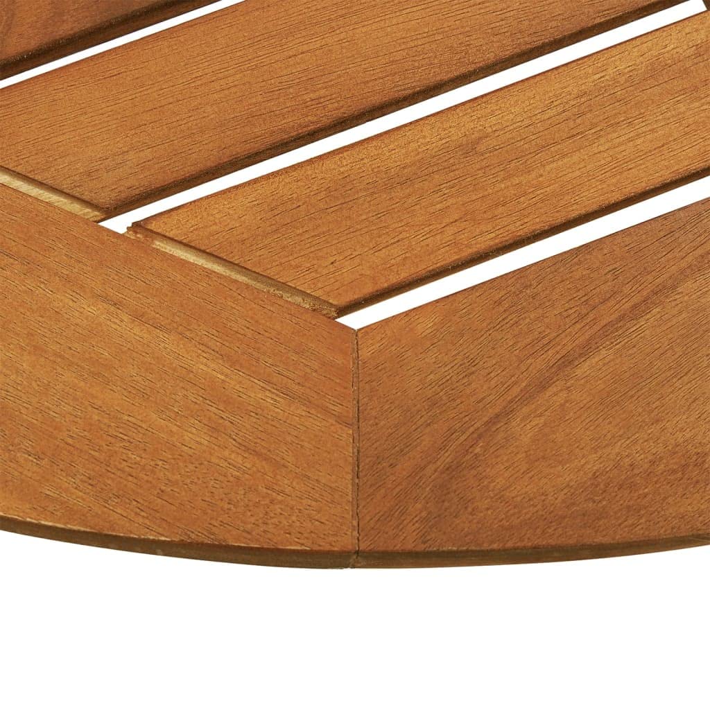vidaXL Brown Solid Eucalyptus Wood Folding Patio Dining Table with Umbrella Hole - 35.4