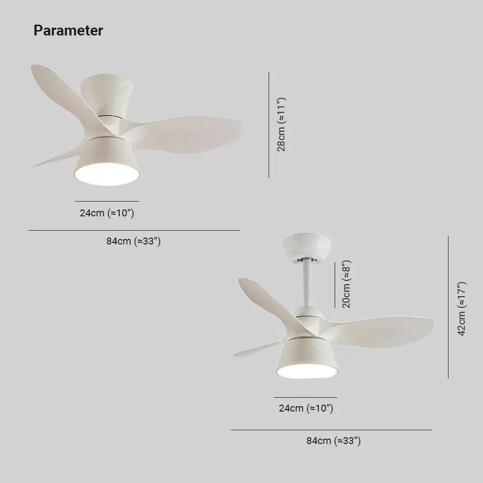 3-Blade Modern Ceiling Fan with LED Light - Energy Efficient Quiet Cooling for Bedroom, Living Room & Office