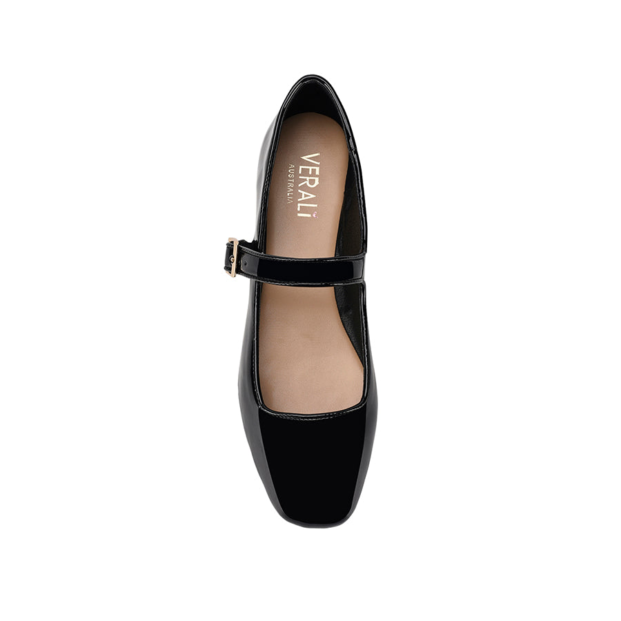 Eden Mary Jane Flats for Women - Black Patent Leather Shoes | Comfortable & Stylish Ballet Flats for Work, Office, and Casual Wear