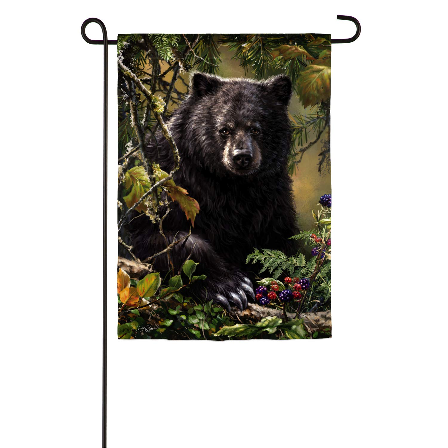 Autumn Bear Woods Suede Garden Flag - 13x18 Inch Weatherproof for Yard Decor