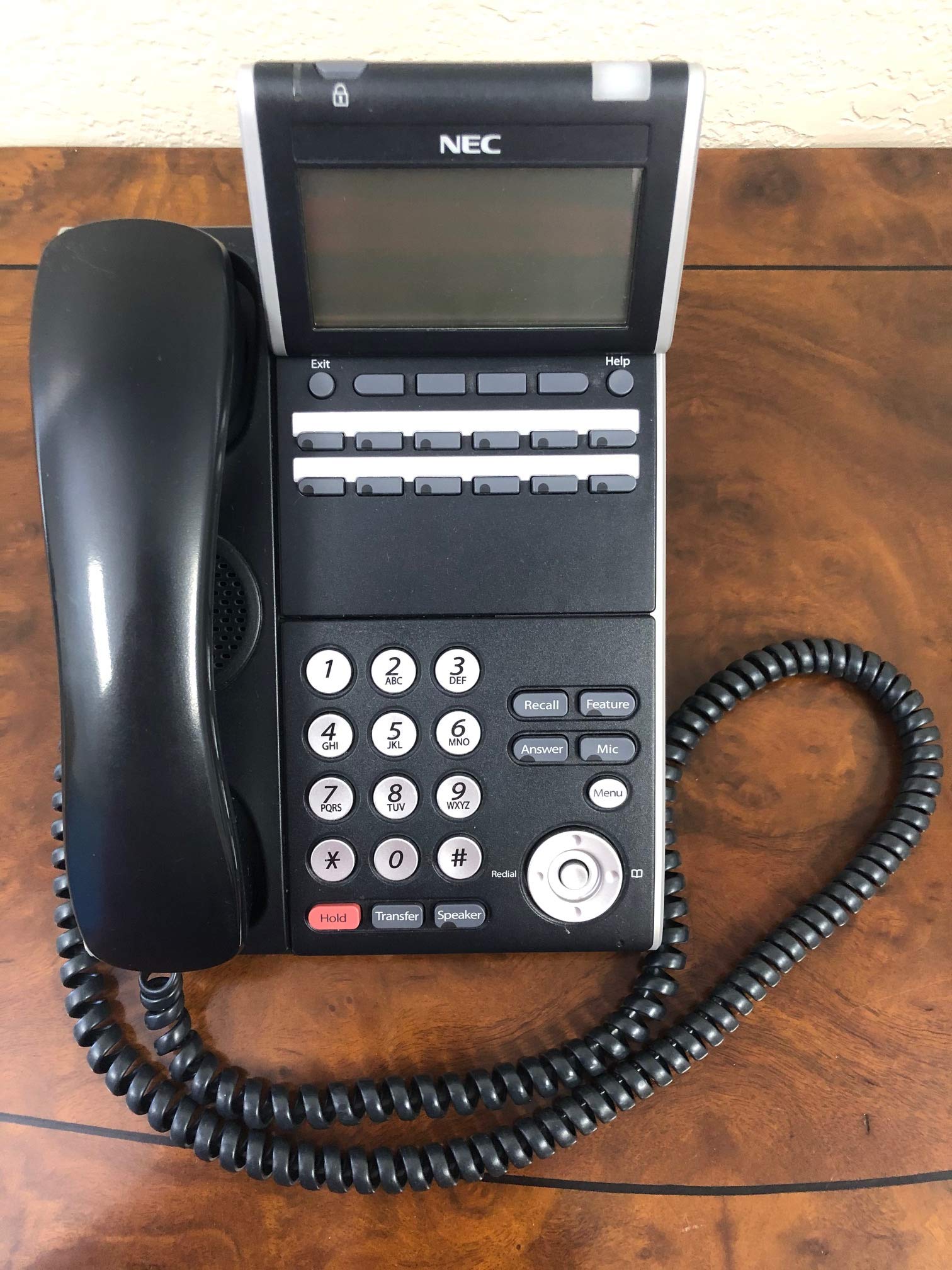 NEC ITZ-12D-3(BK) TEL DT830 IP 12-Button Display Business Phone - Black - Office Communication Solution for Call Centers & Workstations