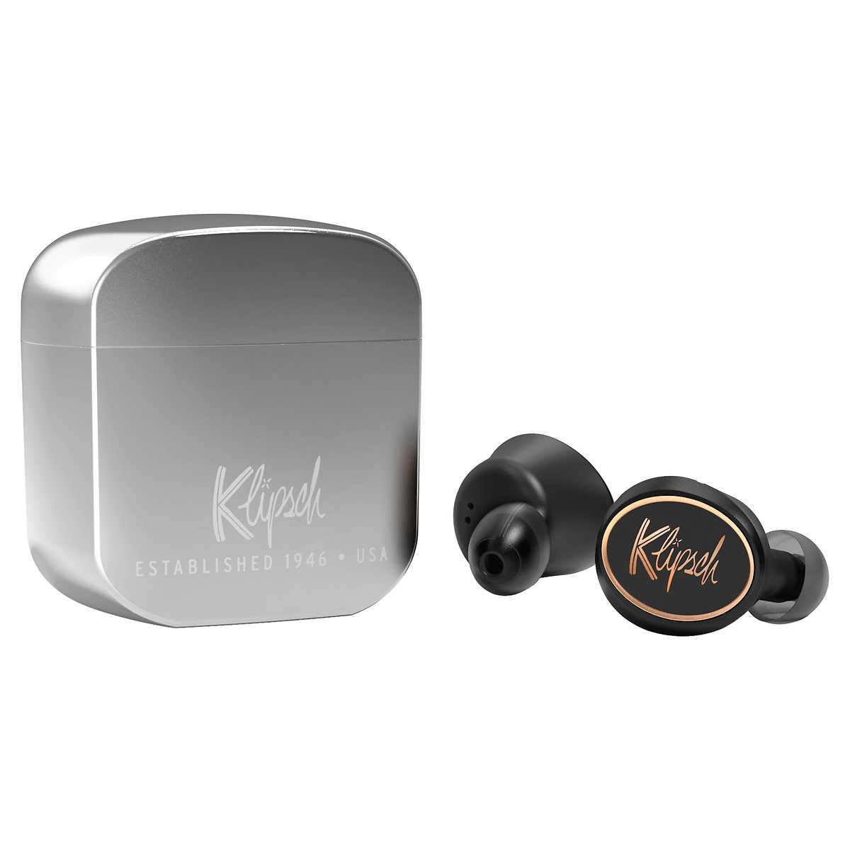 Klipsch T5 True Wireless Bluetooth Earbuds - Silver | High-Fidelity Sound, Noise Isolation, Comfort Fit | Perfect for Gym, Running, Travel & Work