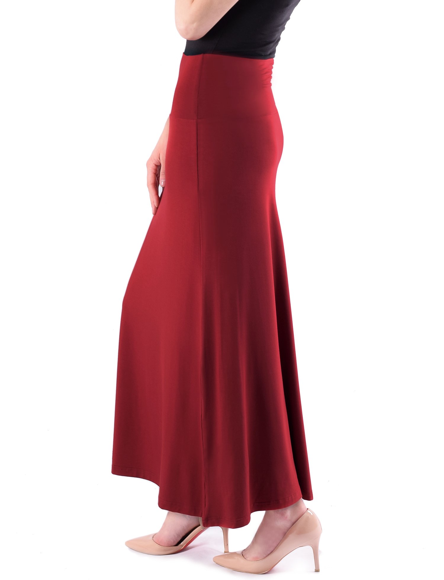 Women's Summer Lightweight Super Soft Solid Maxi Long Skirt - Flowy Beach Skirt for Vacation, Boho Chic Outfit, Casual Dress