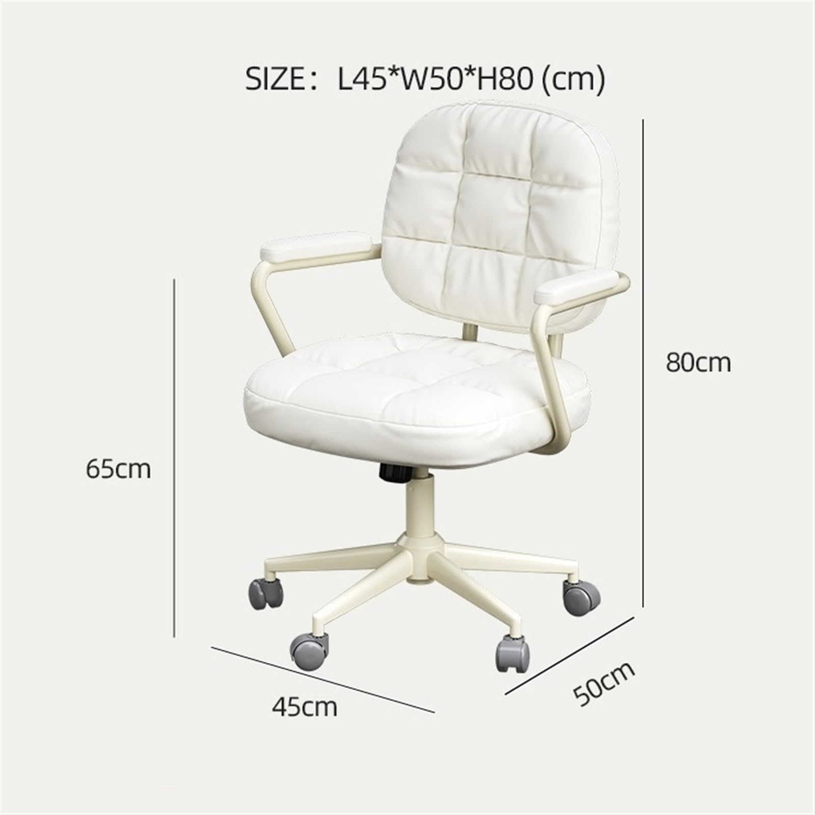Ergonomic Office Chair with Wheels - Modern Leather Executive Desk Chair for Home Office, Study Room & Meetings - Adjustable Height & Lumbar Support (Orange) - Perfect for Long Hours of Work & Online Classes