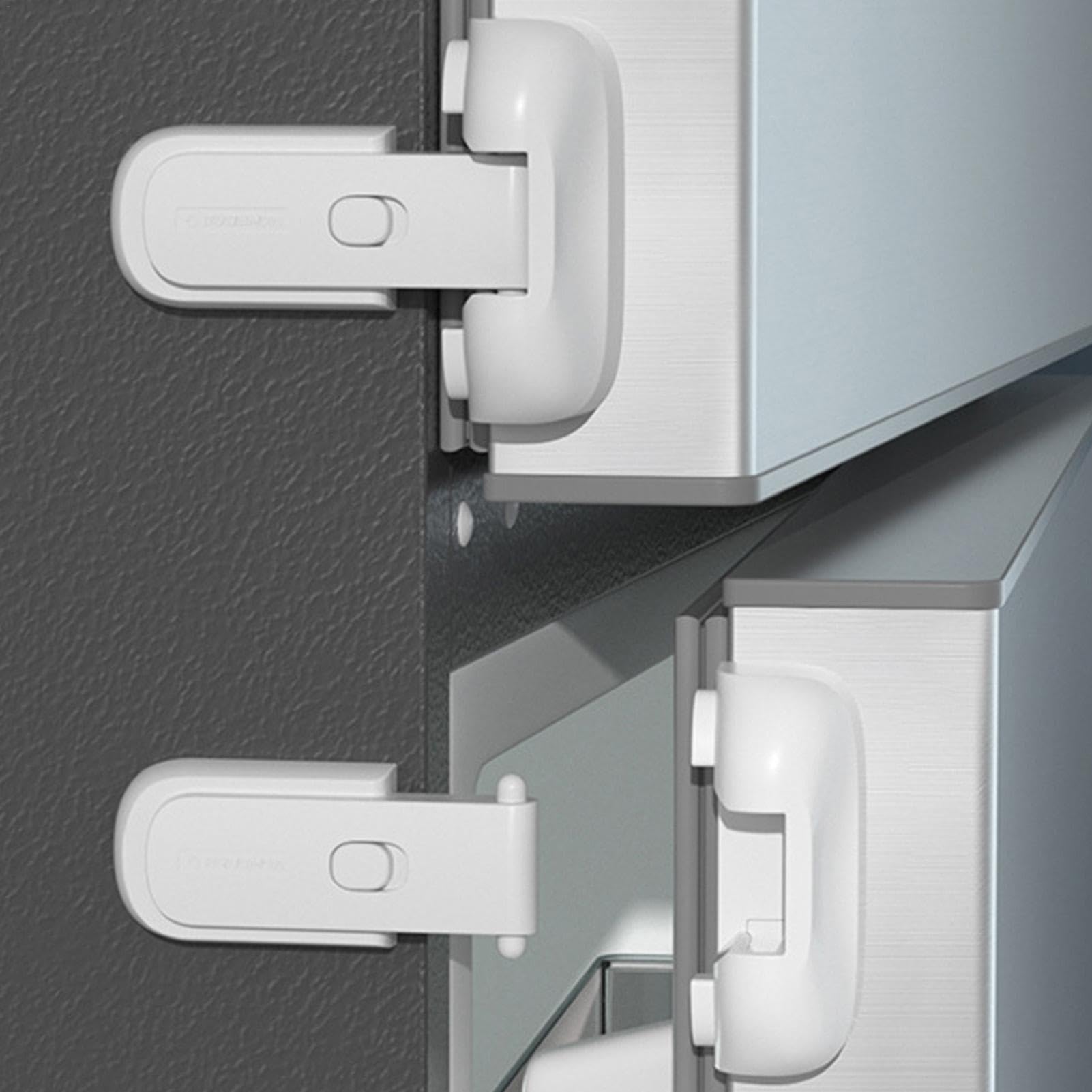 Kumprohu Child Proof Fridge Lock - Self-Adhesive Baby Safety Latch for Refrigerator & Freezer | Secure Cabinet Door Lock to Keep Kids, Toddlers, Pets Safe | Perfect for Kitchens, Daycares & Pet Owners