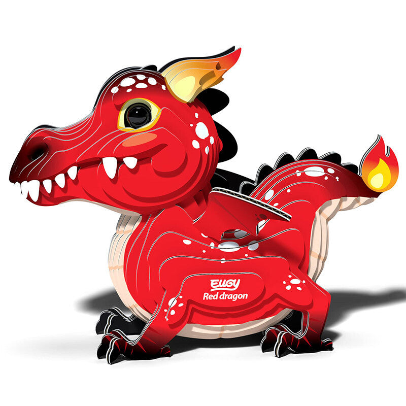 Eugy 3D Puzzle Dragon Model Kit - DIY Cardboard Construction Toy for Kids & Adults | Creative Home Decor, Birthday Gift & STEM Learning Activity