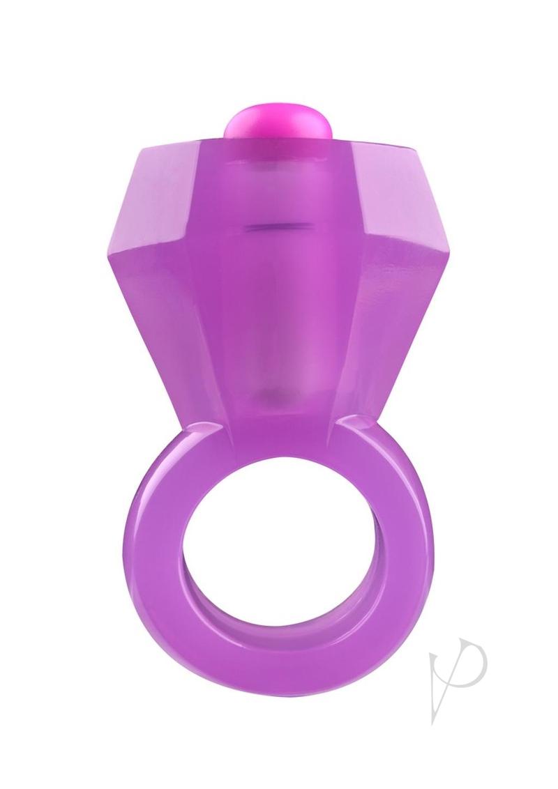 Bling Pop Vibrating Cock Ring - Purple Pleasure Ring for Enhanced Sensation | Perfect for Couples & Solo Play | Waterproof & Rechargeable Adult Toy