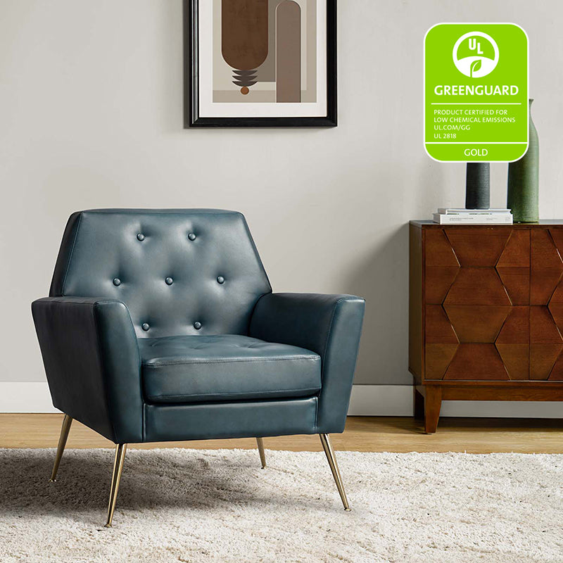 Raelynn Vegan Leather Armchair - Modern PU Leather Lounge Chair for Living Room, Office & Bedroom - Eco-Friendly Faux Leather Accent Chair for Home Decor