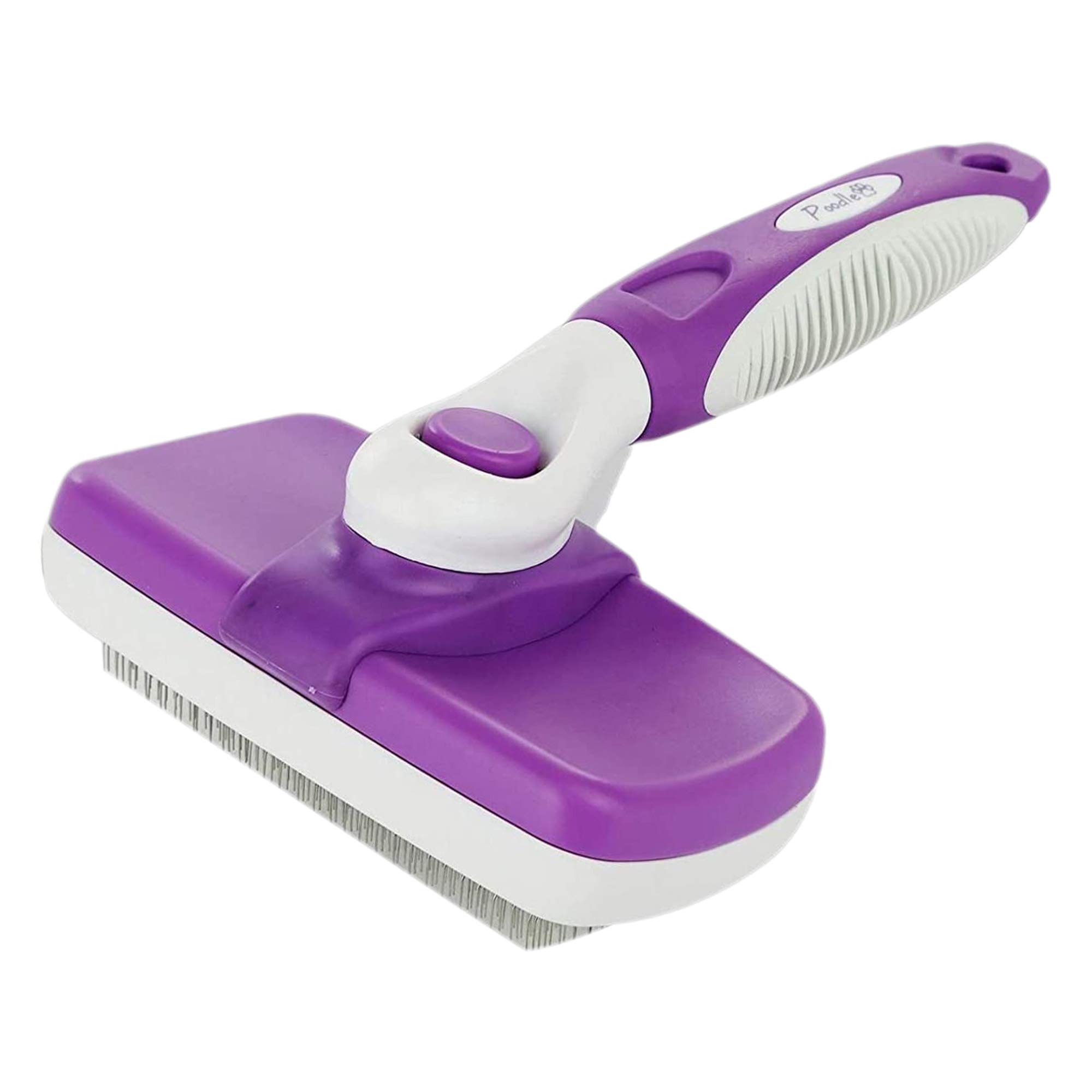 Premium Self-Cleaning Slicker Brush for Dogs & Cats - Gentle Grooming Tool for Poodles, Rabbits & Pets - Removes Tangles & Loose Hair (Soft Pins) - Perfect for Daily Brushing & Professional Grooming Sessions