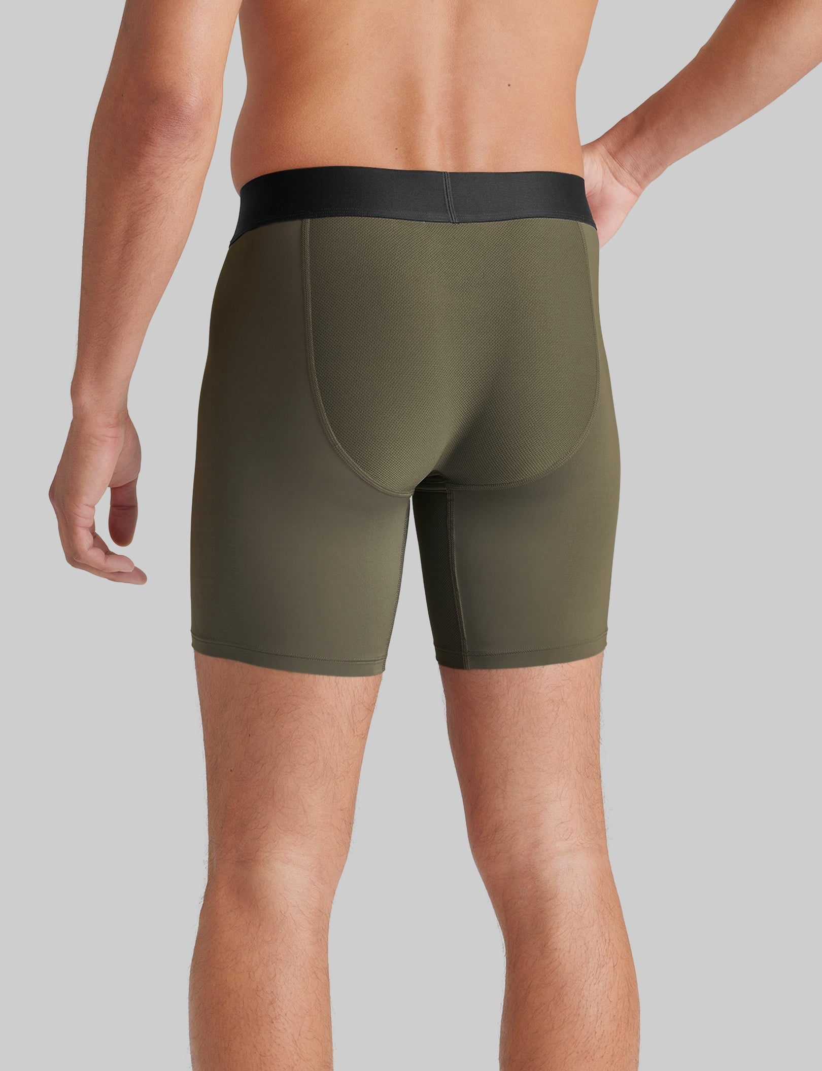 360 Sport Mid Length Boxer Briefs - 6 Pack Men's Breathable Moisture Wicking Underwear for Running, Gym & Active Lifestyle | Comfortable Stretch Fabric with Support Pouch