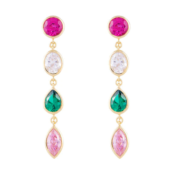 FAIRLEY Lagos Cocktail Earrings for Women - Elegant Gold Dangle Earrings for Party, Wedding & Evening Wear - Perfect Gift for Her