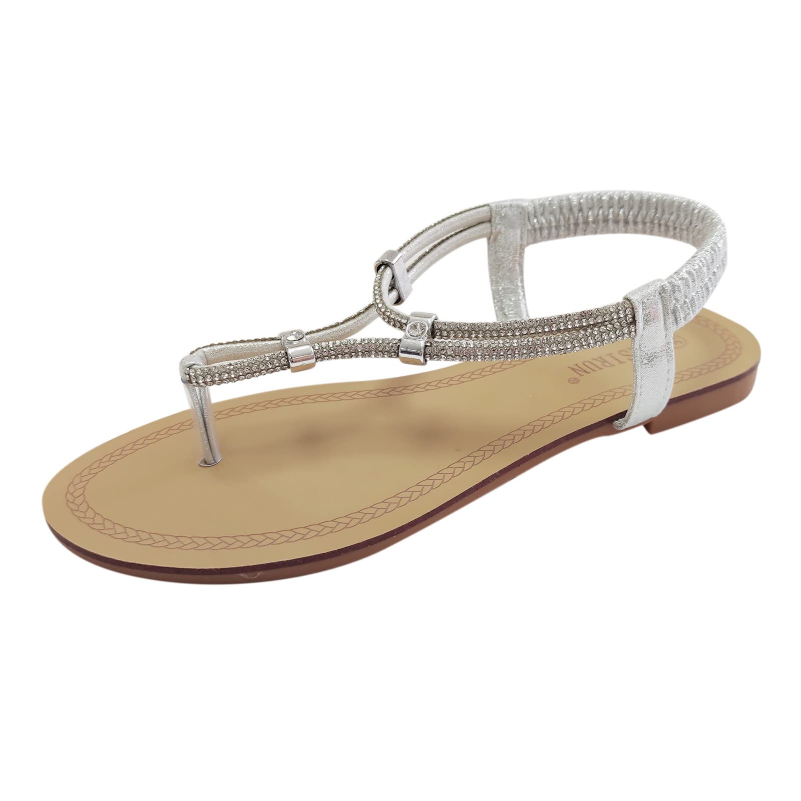 Gibobby Women's Wedge Sandals - Comfortable Slip-On Summer Flip Flops with Orthopedic Support | Elastic Flat Beach Shoes for Casual Wear, Walking & Vacation