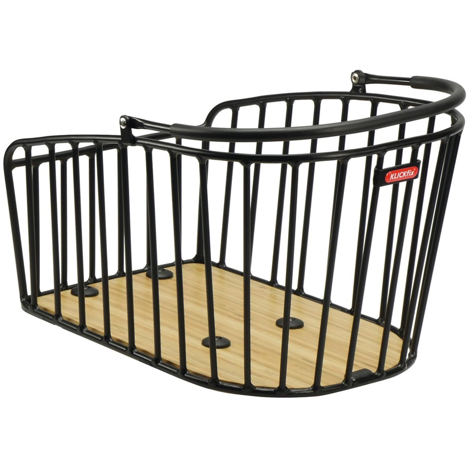 KLICKfix Unisex Adult Rear Wheel Bike Basket - Black, 42 x 28 x 25 cm - Durable Bicycle Cargo Carrier for Commuting, Shopping & Urban Cycling
