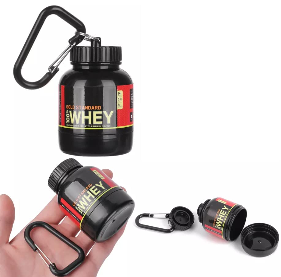 Premium Portable Protein Powder Container for Gym & Travel - BPA-Free Supplement Storage with Durable Keychain & Funnel | Ideal for Workouts, Hiking & On-the-Go Nutrition