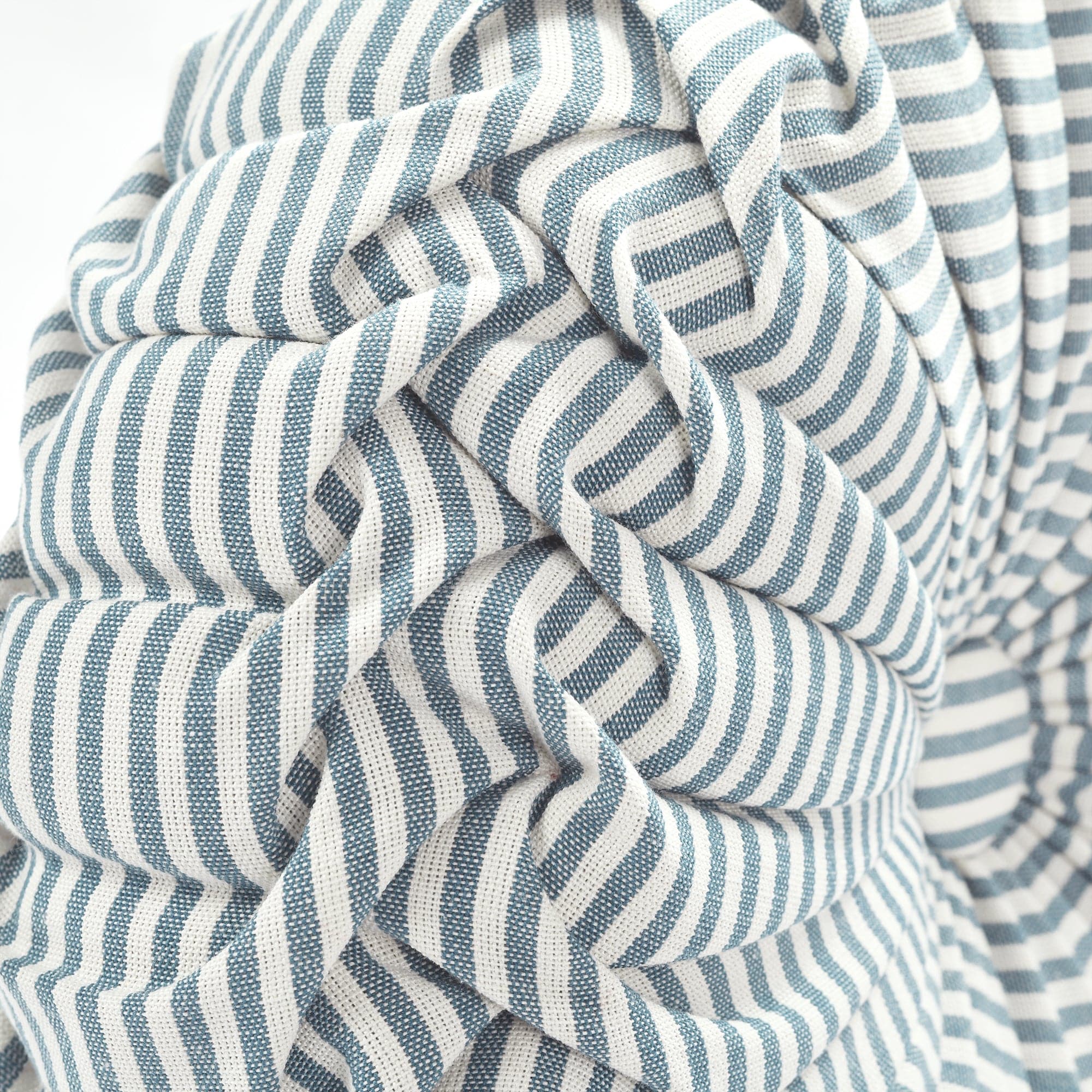 Farmhouse Ticking Stripe Yarn Dyed Pleated Decorative Throw Pillow Covers - Rustic Home Decor for Living Room, Bedroom & Sofa