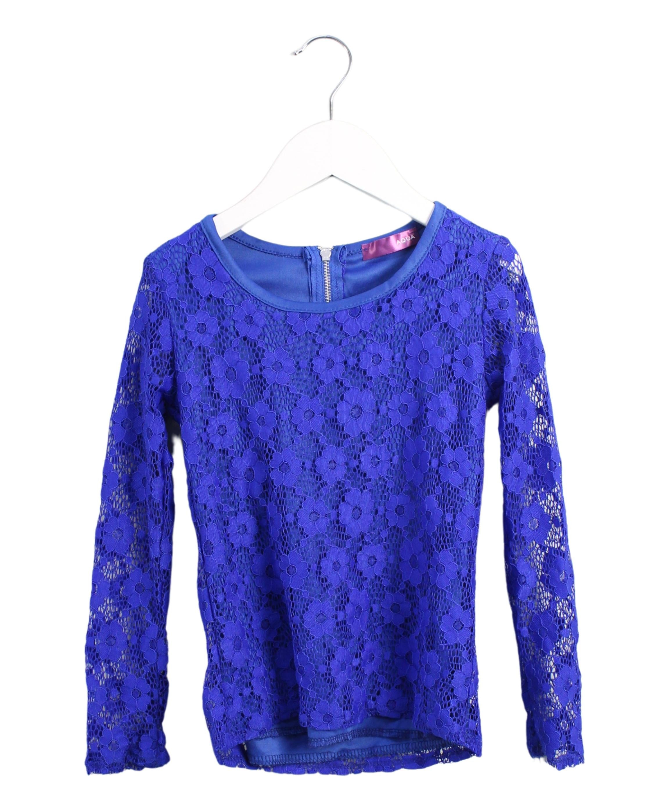 Aqua Blue Long Sleeve T-Shirt for Girls Size 6T - Soft Cotton Kids Top for School, Play & Everyday Wear