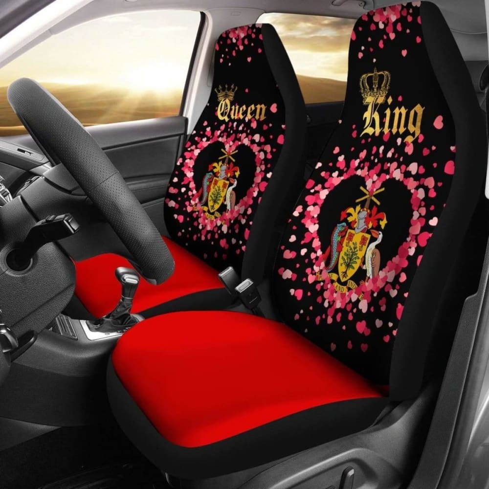 Premium Barbados Car Seat Cover Set for Couples - King/Queen Size (2-Piece) - Waterproof & Non-Slip - Perfect for Road Trips, Date Nights & Protecting Leather Seats