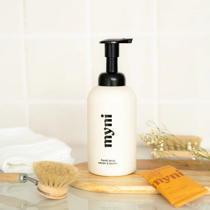 Eco-Friendly Wheat Straw Foaming Hand Soap Dispenser - Biodegradable & Sustainable Bathroom Essential for Kitchen, Office, and Guest Washroom