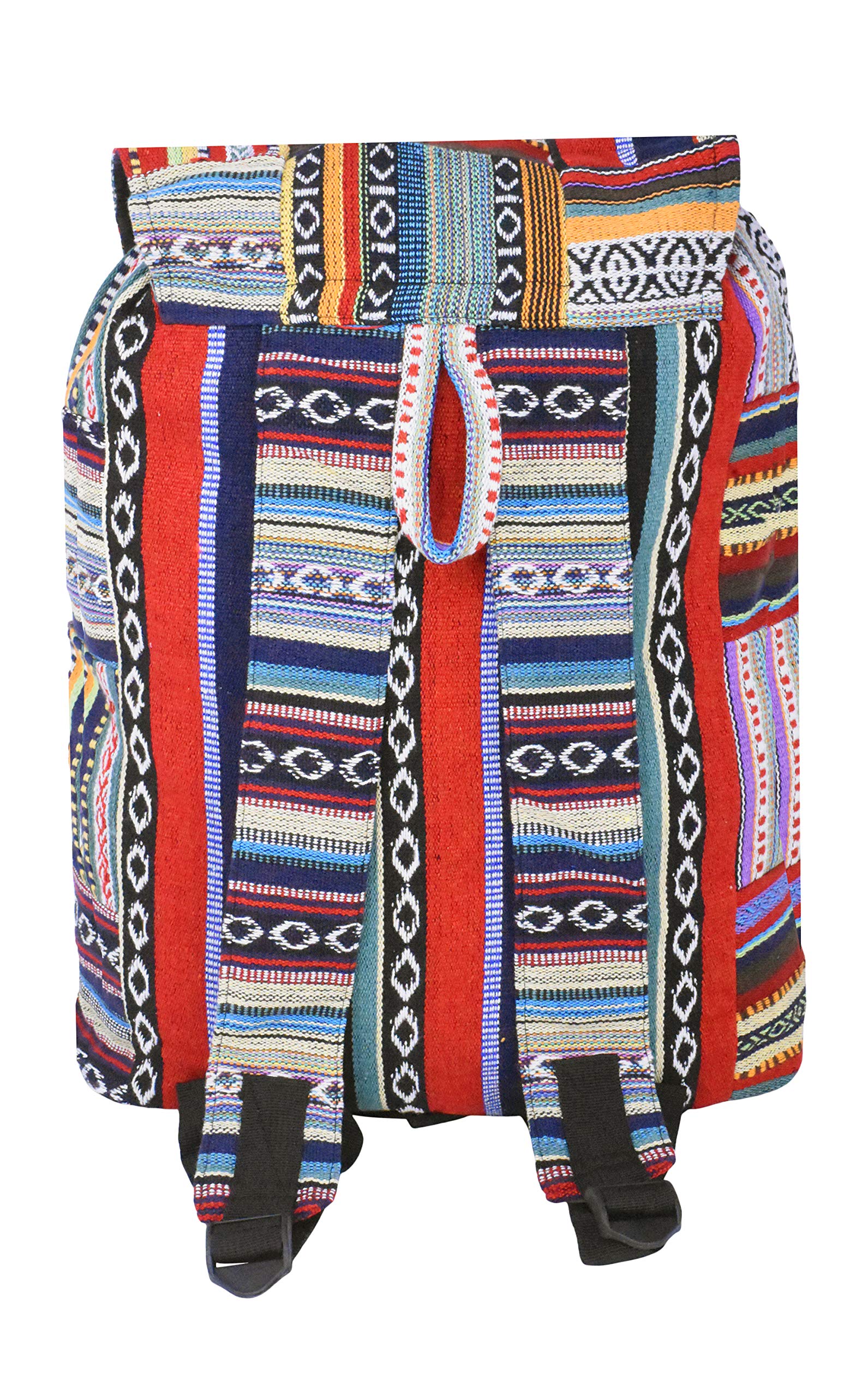 Mandala Crafts Bohemian Backpack - Large Boho Backpack Purse for Women & Men | Hippie Style Multicolor Baja Backpack | Perfect for Festivals, Travel & Beach Day