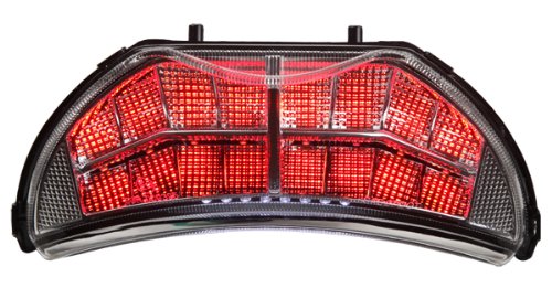 Sequential LED Tail Lights Clear Lens for Honda CBR-600 F4 1999-2000 & CBR-600 F4i 2004-2006 - High Visibility Motorcycle Brake Lights for Night Riding Safety