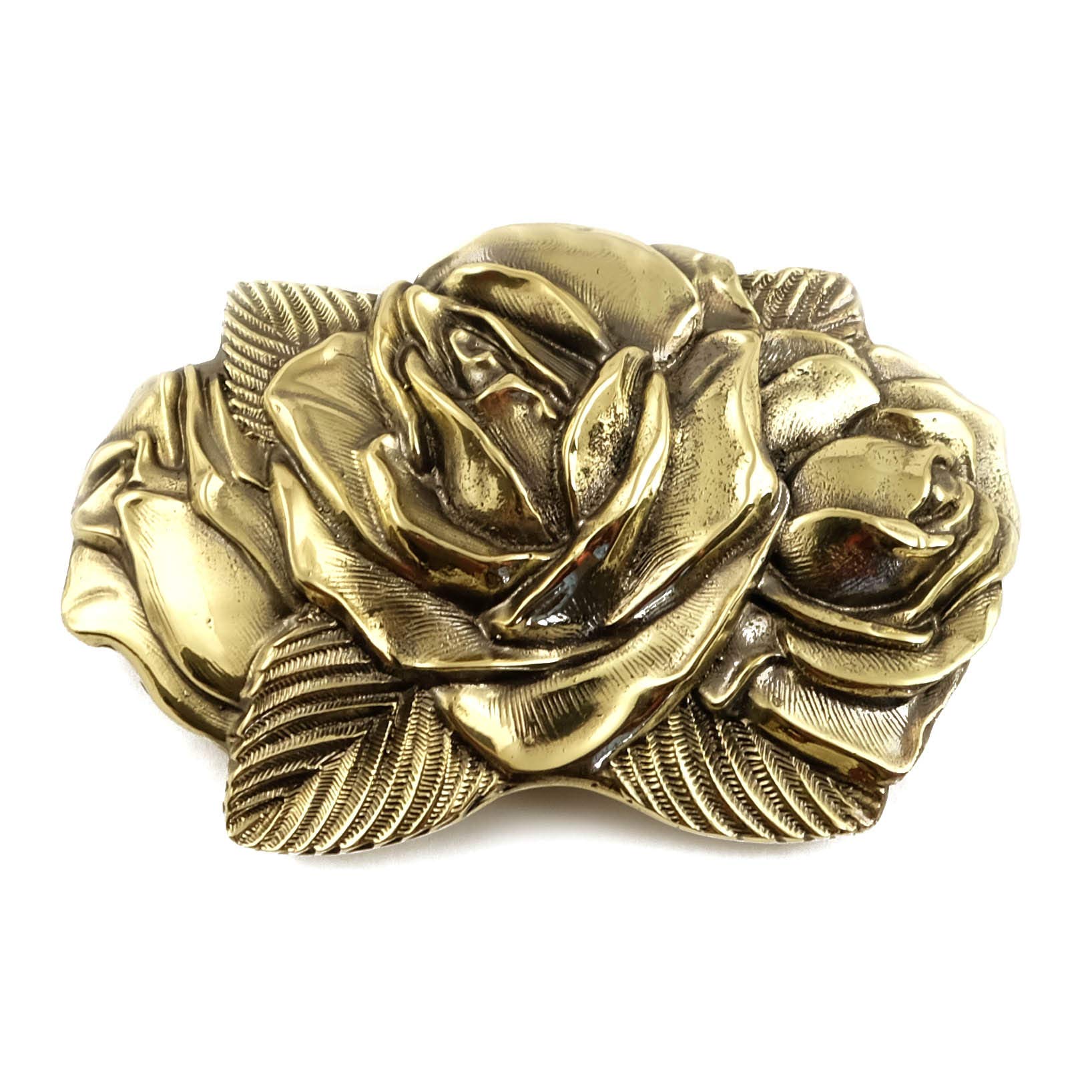 Handmade Brass Rose Belt Buckle for Women - American Beauty Floral Accessory, Aphrodite Goddess Design for Casual Belts | Perfect for Boho, Vintage & Everyday Outfits