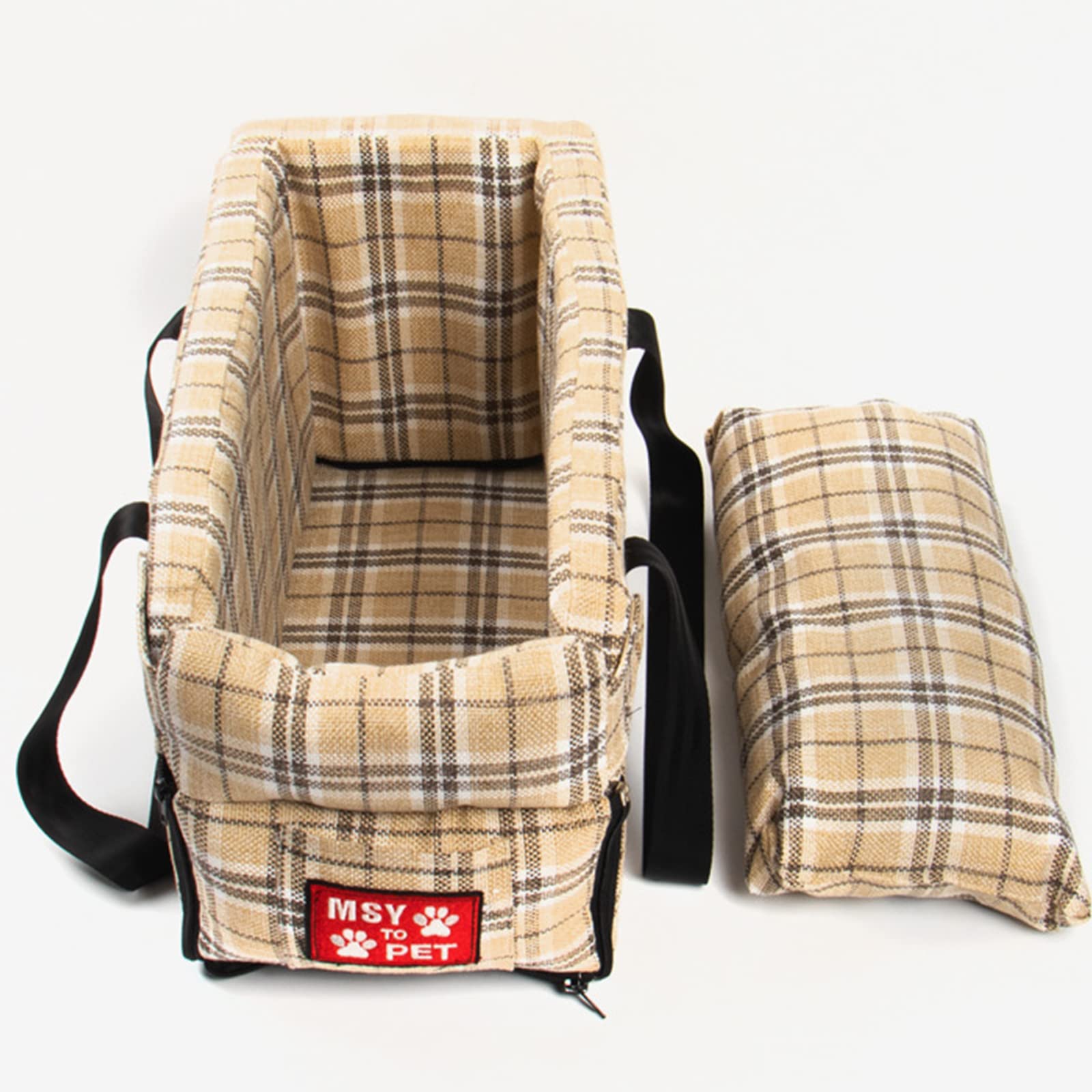 Non-Slip Dog Car Seat & Travel Carrier for Small Dogs & Cats - Pet Booster Seat with Armrest Console, Portable Pet Bed & Basket for Car Front Seats - Perfect for Road Trips, Daily Commutes & Vet Visits