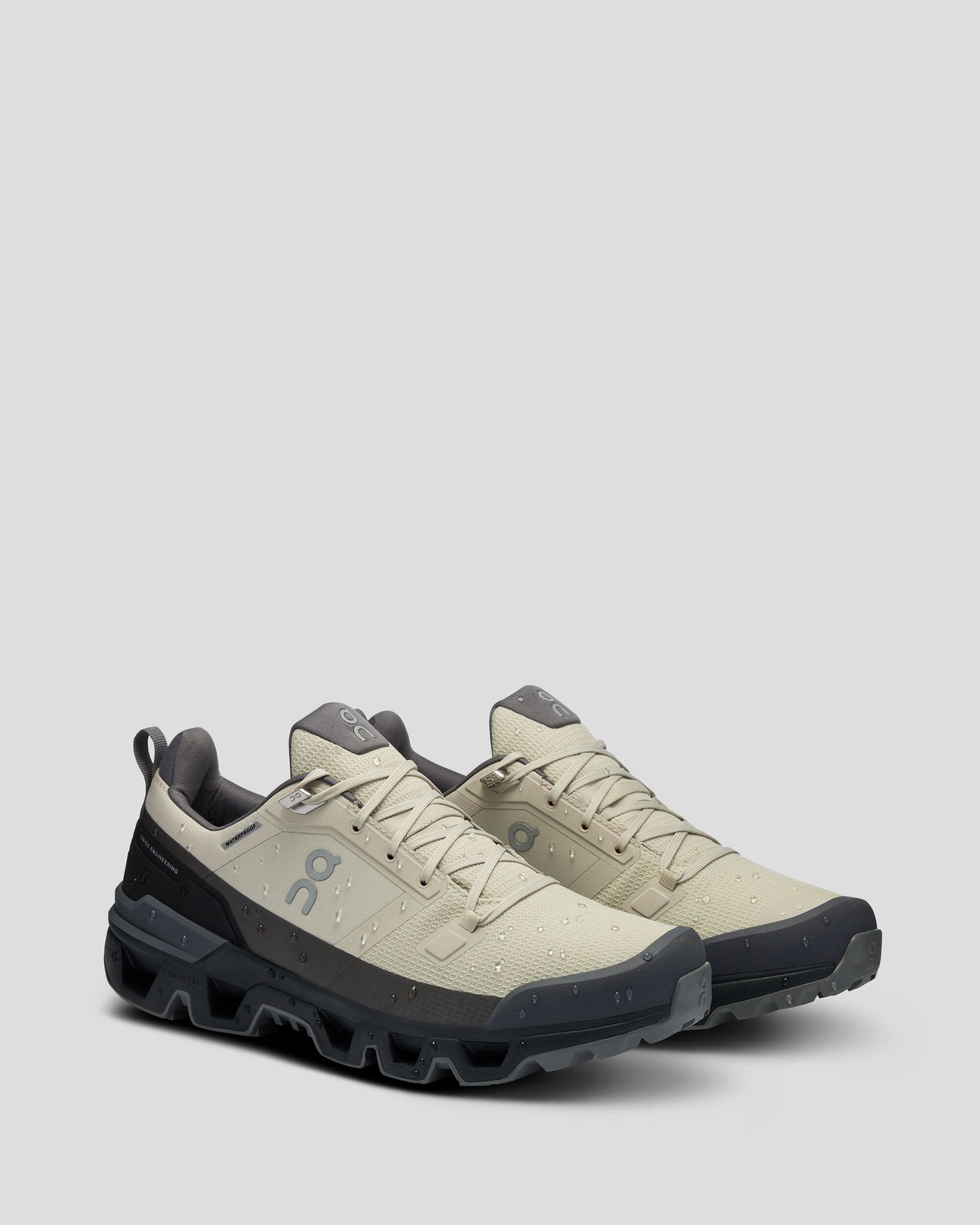 Men's On Cloudwander Waterproof Hiking Shoes - Lightweight Trail Running Shoes for Outdoor Adventures - Sand/Black - Perfect for Hiking, Camping & Mountain Climbing