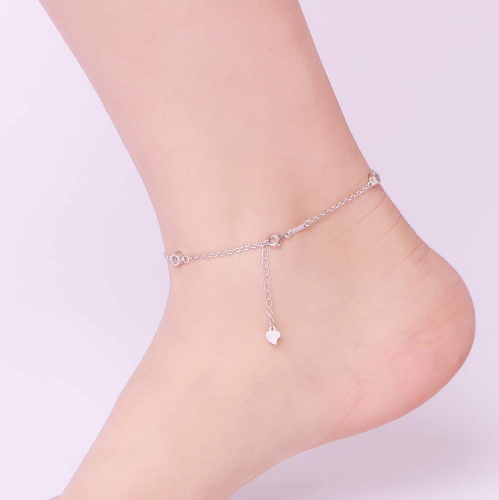 S925 Sterling Silver Infinity Ankle Bracelet for Women - Classic Elegant Anklet Jewelry Gift for Mother, Wife, Girlfriend - Perfect for Weddings, Anniversaries & Everyday Wear