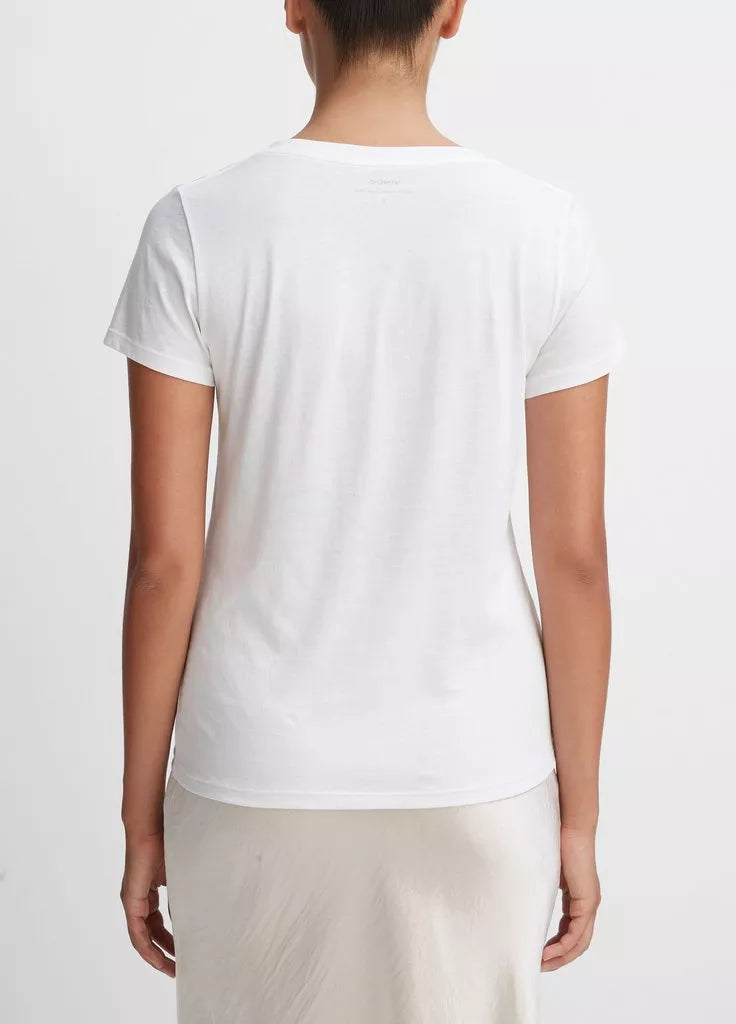 Premium Pima Cotton V-Neck T-Shirt for Men - Soft, Breathable & Comfortable - Optic White - Perfect for Casual Wear, Work & Everyday Outfits