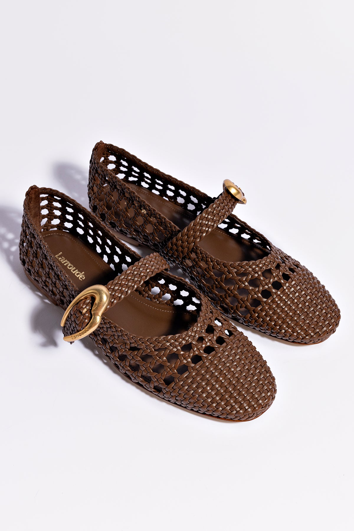 Verona Macrame Ballet Flat Shoes for Women - Soft Burnt Umber Leather Slip-On Loafers | Comfortable Casual & Office Wear