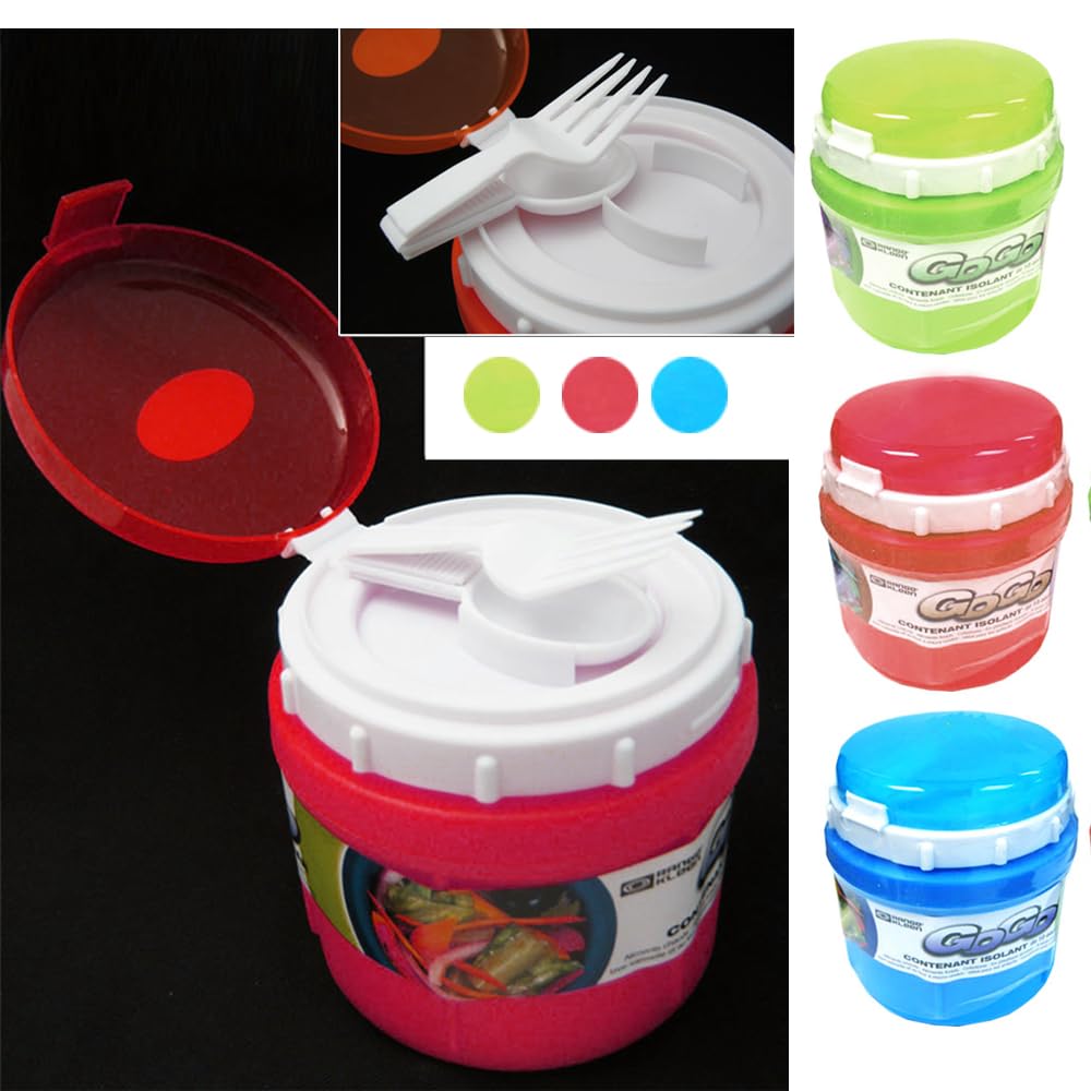 Microwave Safe Soup Bowl with Lid - Insulated Food Container for Ramen, Noodles & Soup - Includes Fork & Spoon - Perfect for Office Lunch, Dorm Meals & Quick Snacks