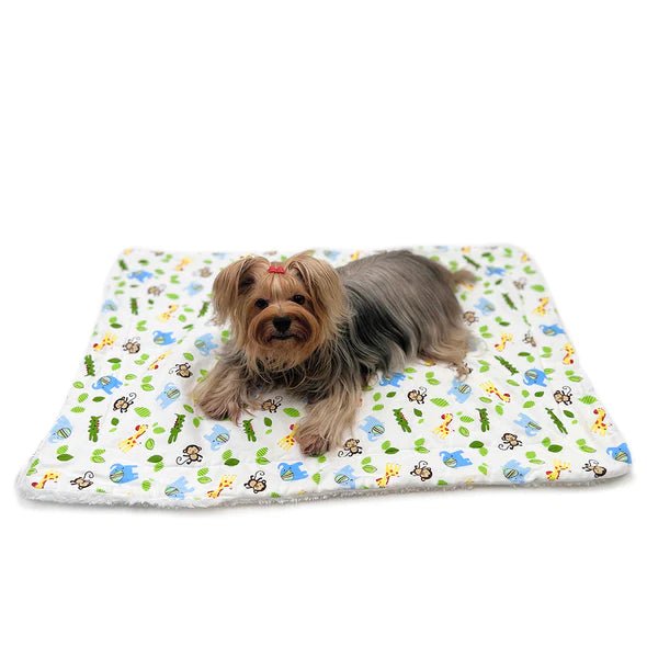 Double Layer Zoo Animals Flannel Plush Blanket - Soft & Cozy for Kids, Babies, Nursery, Bedroom & Couch - Perfect for Nap Time, Playtime & Winter Warmth
