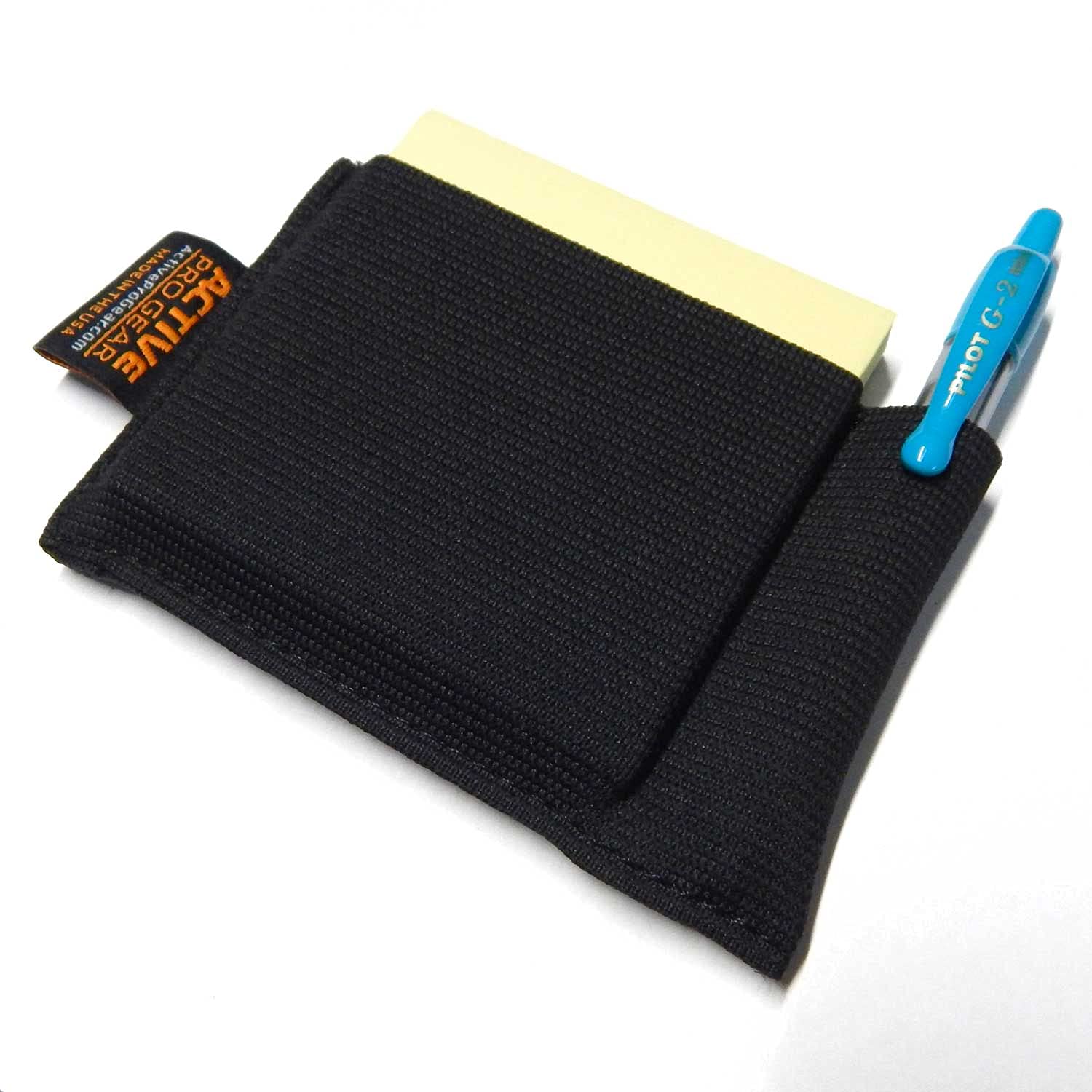 EDC Mini Sticky Notepad with Pen Holder - Elastic Pocket Organizer for Notes, Cards & Small Essentials | Portable EDC Pouch for Office, School & Travel | Perfect Pocket Protector for Daily Carry Accessories