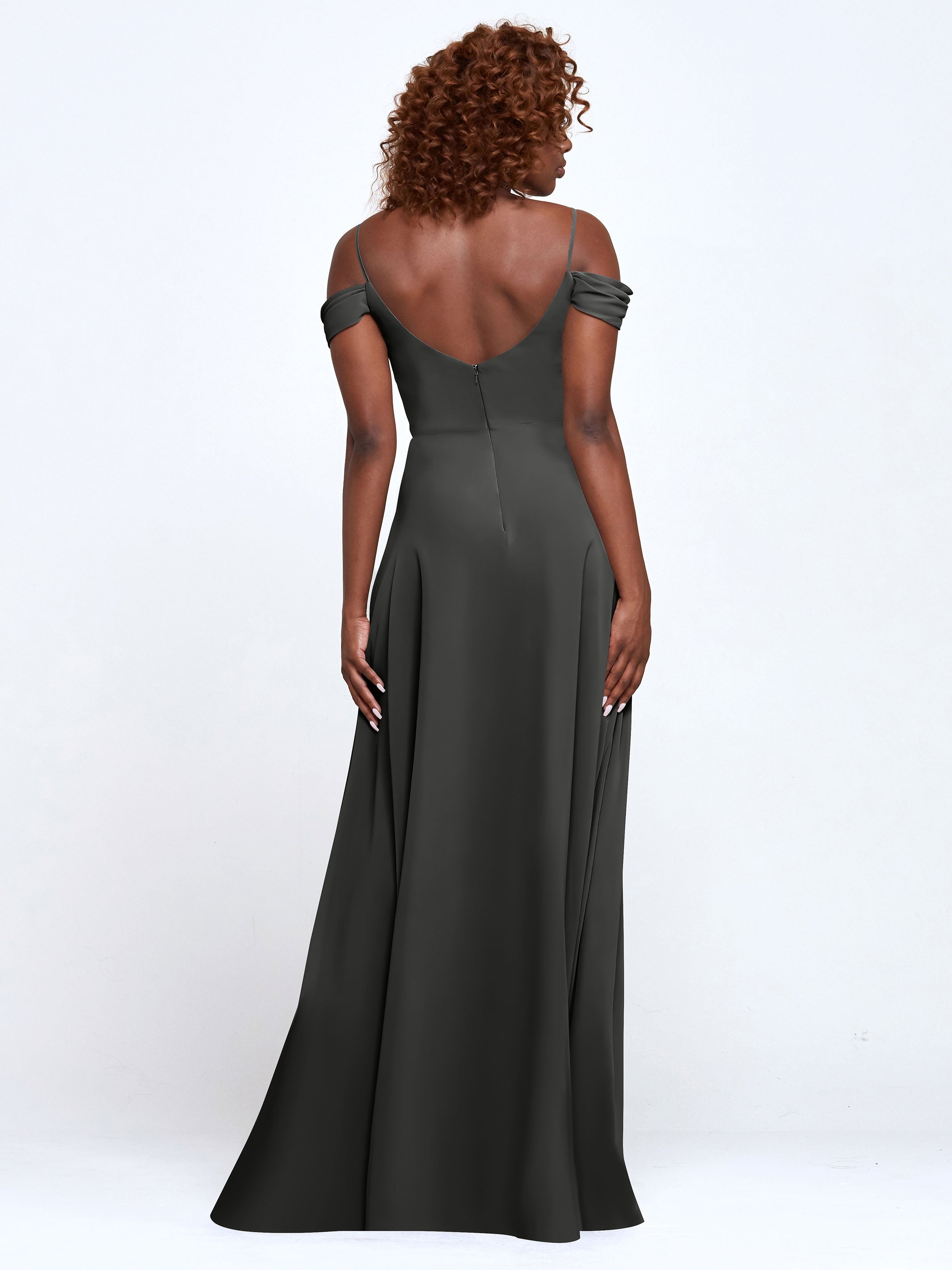 Elegant 83003 Stretch Chiffon Off-The-Shoulder A-Line Bridesmaid Dress - Perfect for Weddings, Prom, Formal Events & Special Occasions