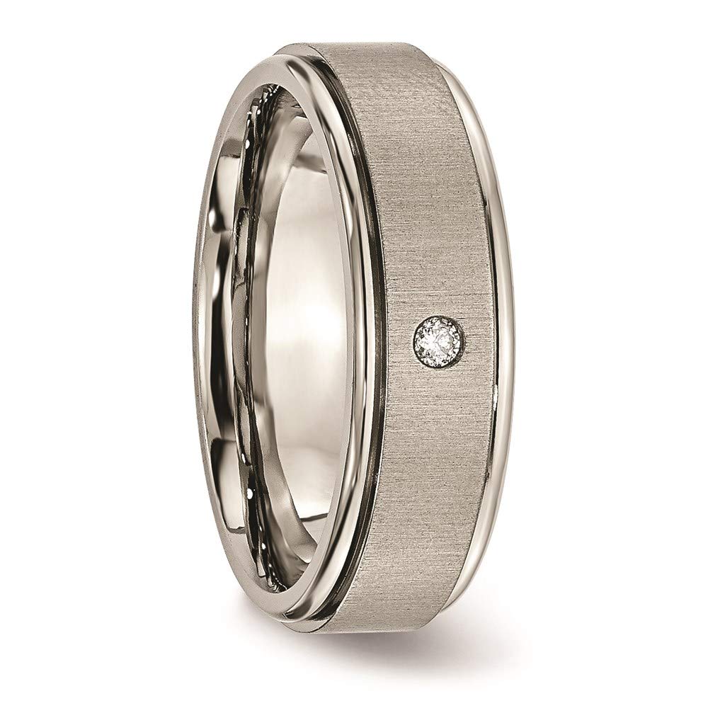 Titanium Brushed Diamond Round Edge Wedding Band Ring for Women – Elegant Bridal Engagement Jewelry, Perfect Gift for Her – Ideal for Proposals, Anniversaries & Special Occasions