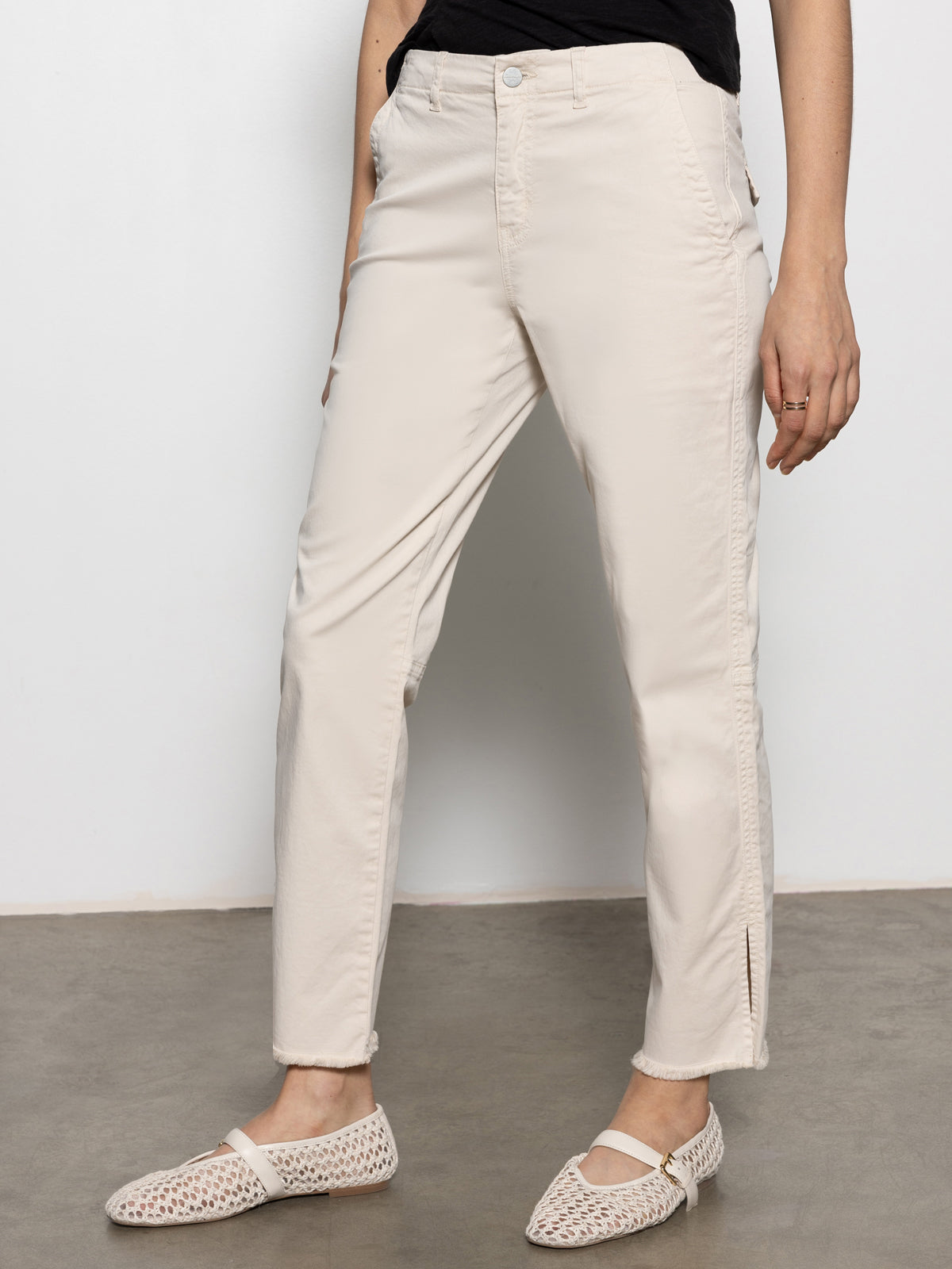 Trade Maker Standard Rise Pant Light Oat - Comfortable High Waist Casual Pants for Women | Perfect for Office, Travel & Everyday Wear