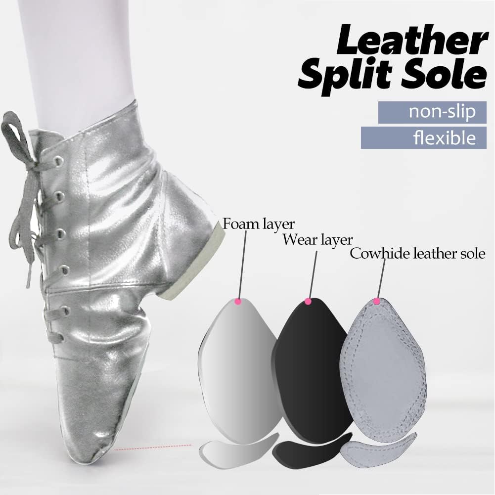 Women's Lace-Up Ankle Jazz Dance Shoes - Modern Dance Boots for Ballet, Jazz, and Contemporary Performances