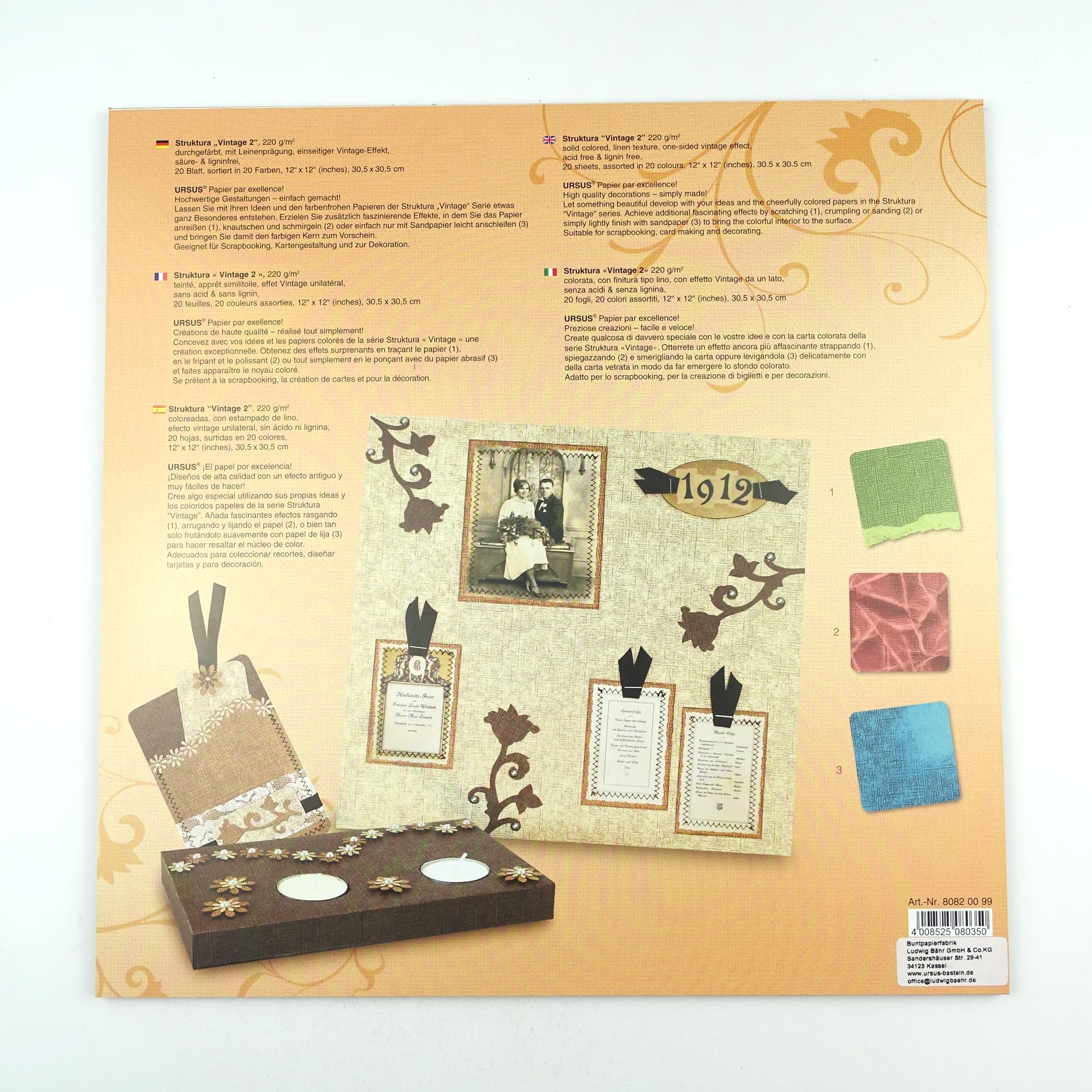 Premium Scrapbook Paper Block - Acid-Free, 12x12 Inch, 180 GSM, 50 Sheets - Perfect for Scrapbooking, Card Making, Photo Albums & DIY Crafts