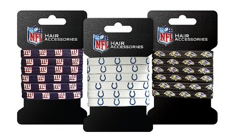 NFL Elastic Ponytail Bands 6-Pack for Sports & Fitness