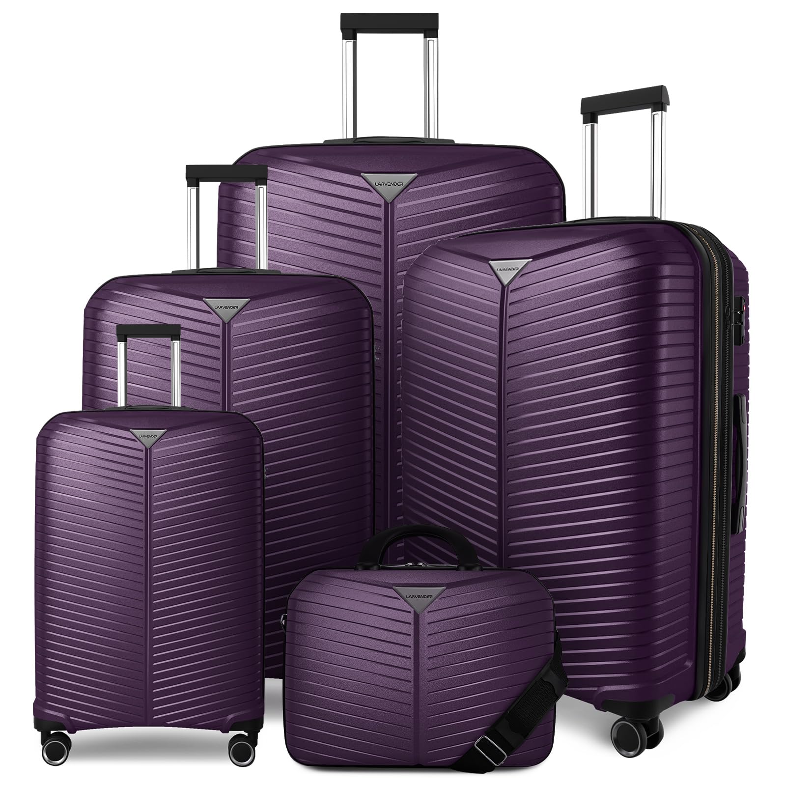 LEAVES KING LAVENDER 5-Piece Expandable Luggage Set (24